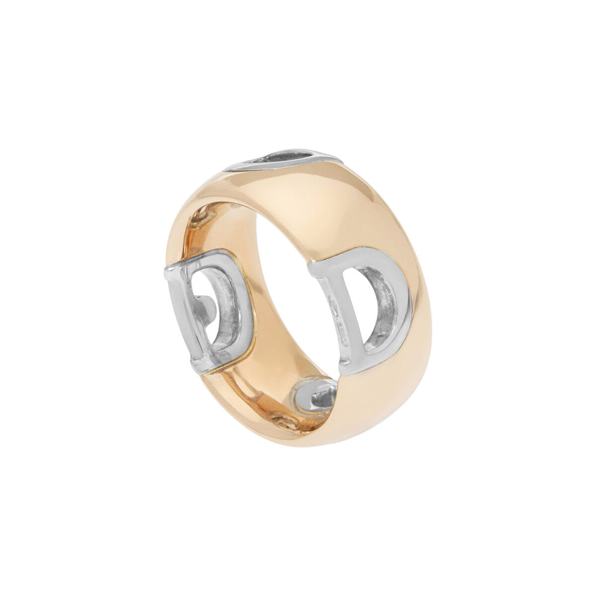 Anello d.icon damiani in oro rosa e bianco e diamante-1