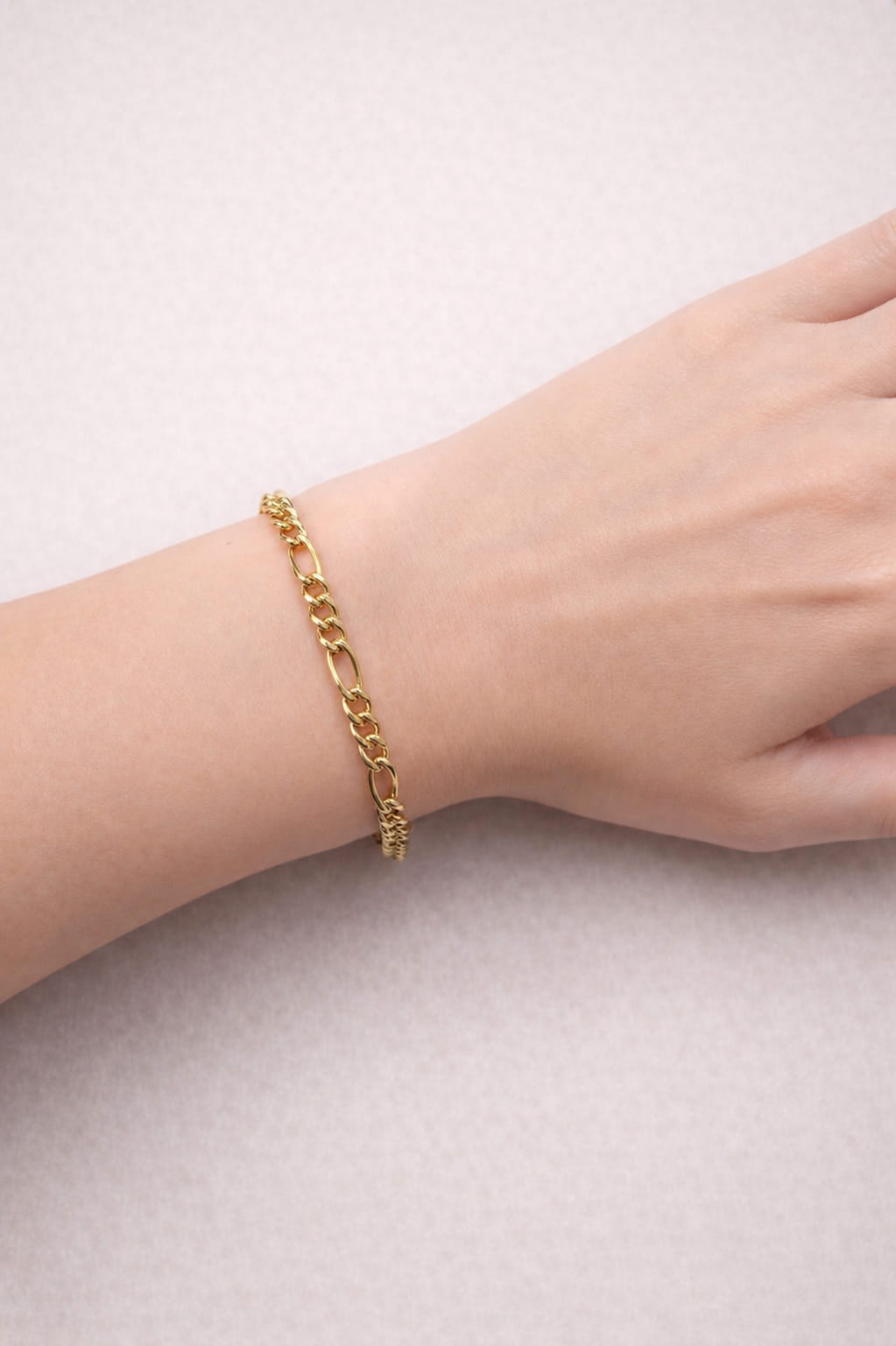 Bracciale maglia figaro 3+1 in oro giallo 18 kt-3
