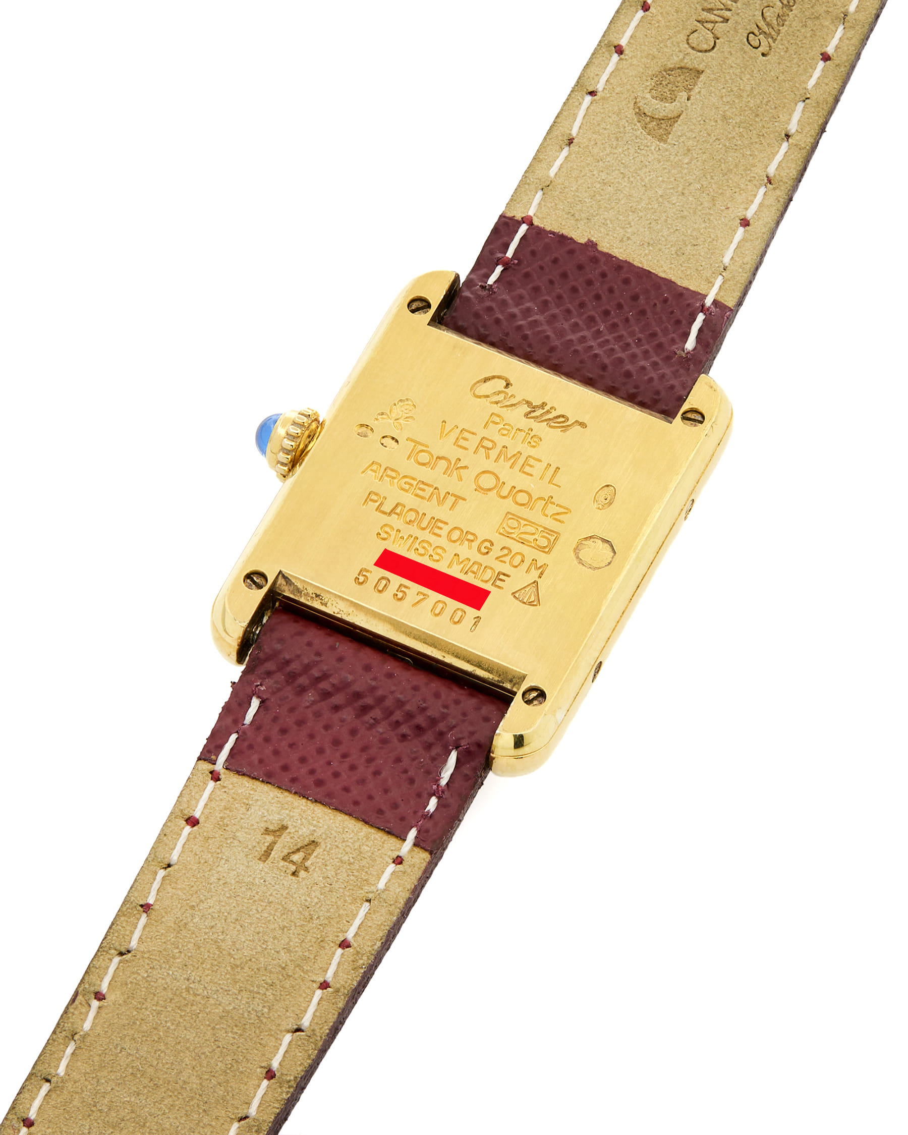 Cartier tank vermail ref 5057001-5