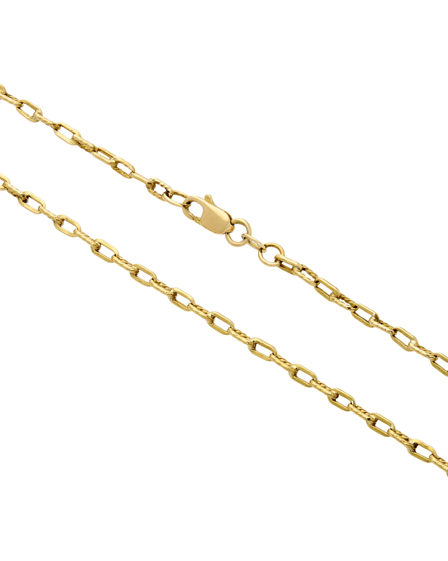Collana maglia catena ovale in oro giallo lucido e intrecciato-2