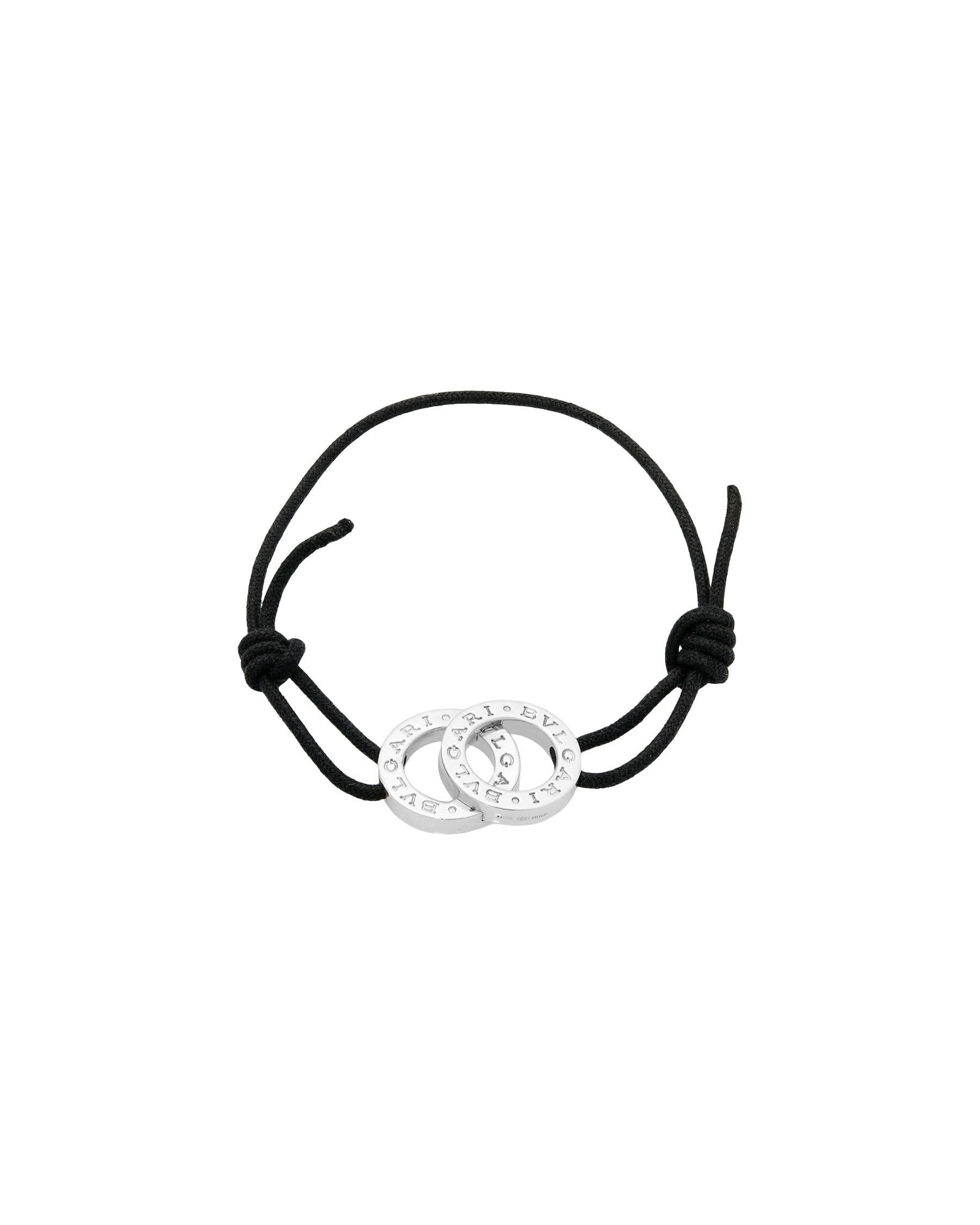 Bracciale bulgari bulgari in argento con cordino nero-1