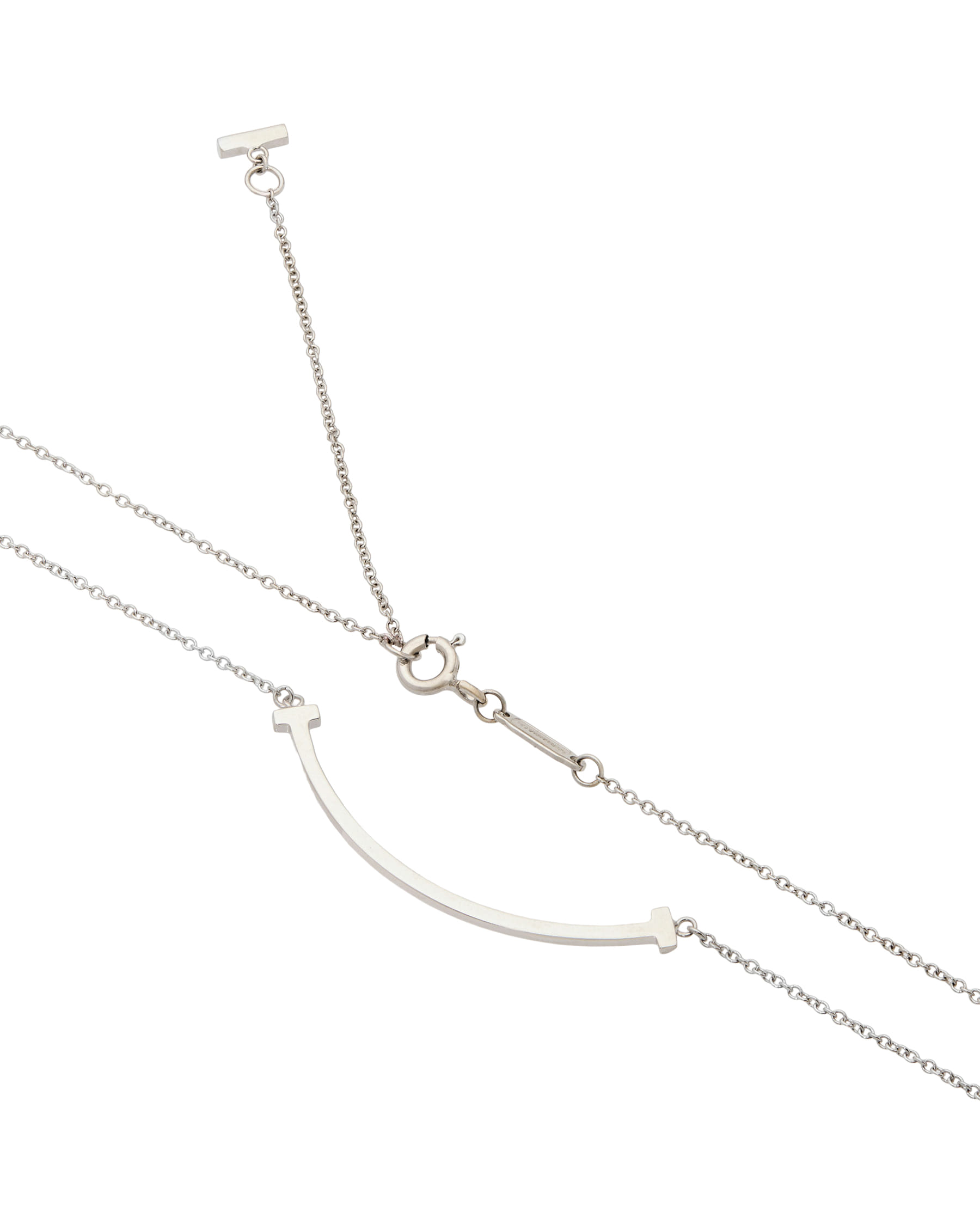Collana tiffany t con pendente smile in oro bianco-2