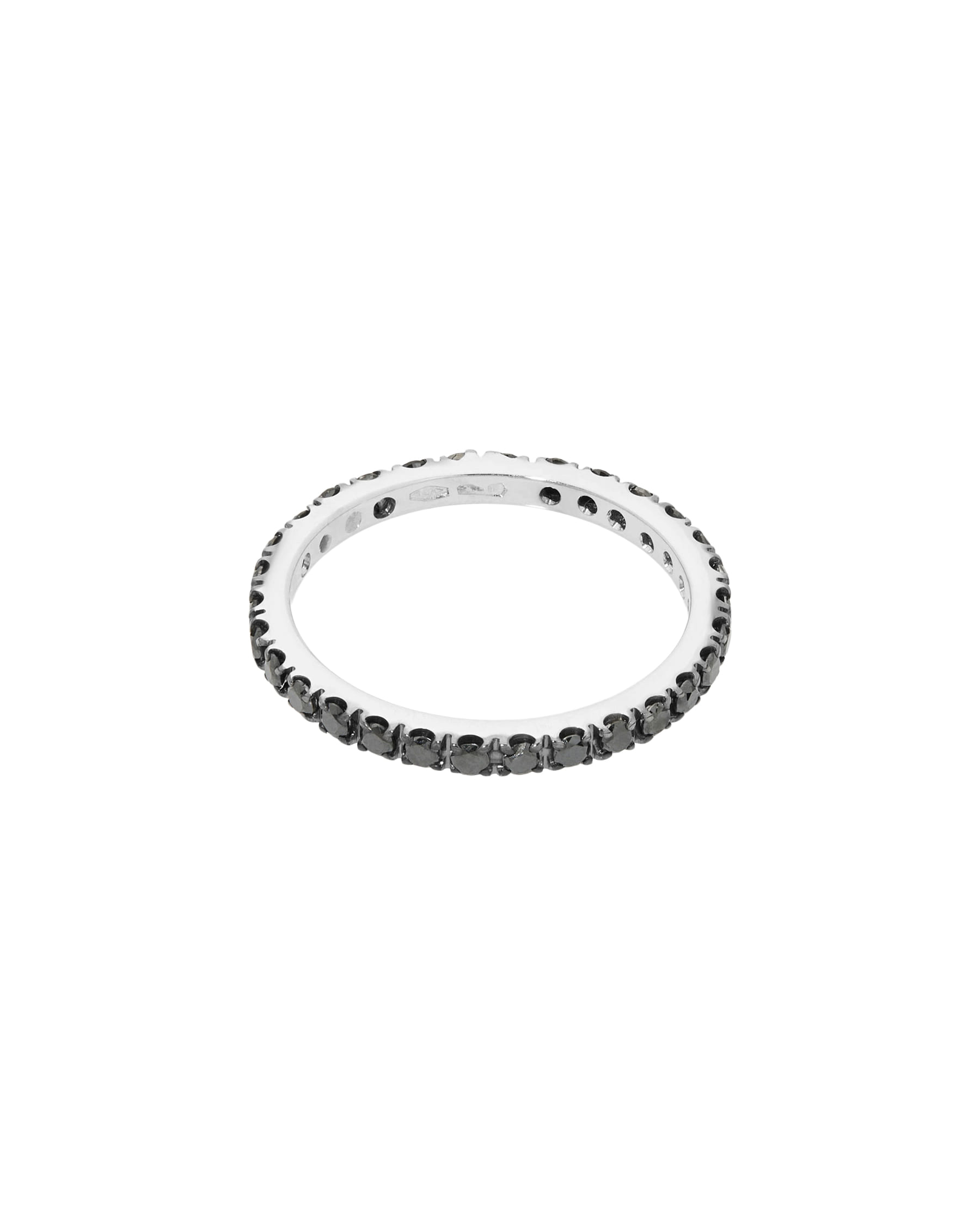 Anello eternity in oro bianco e diamanti neri-2