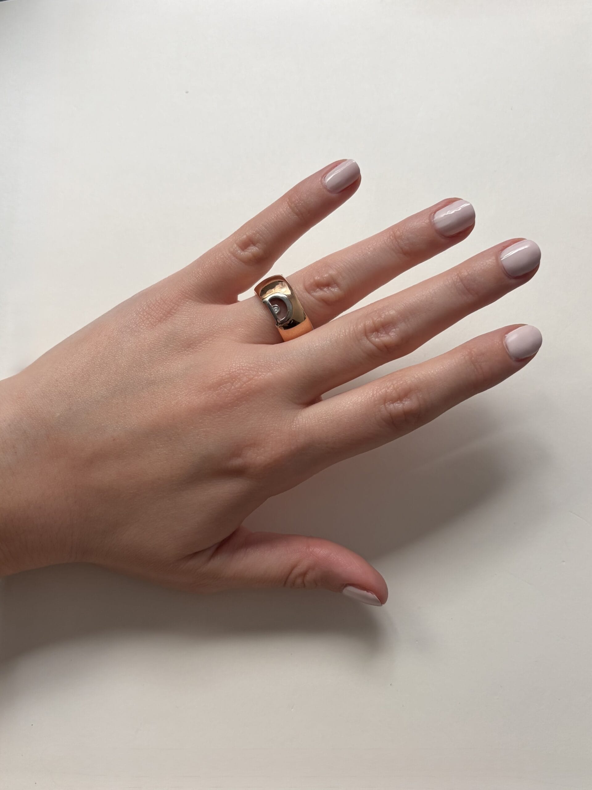 Anello d.icon damiani in oro rosa e bianco e diamante-4
