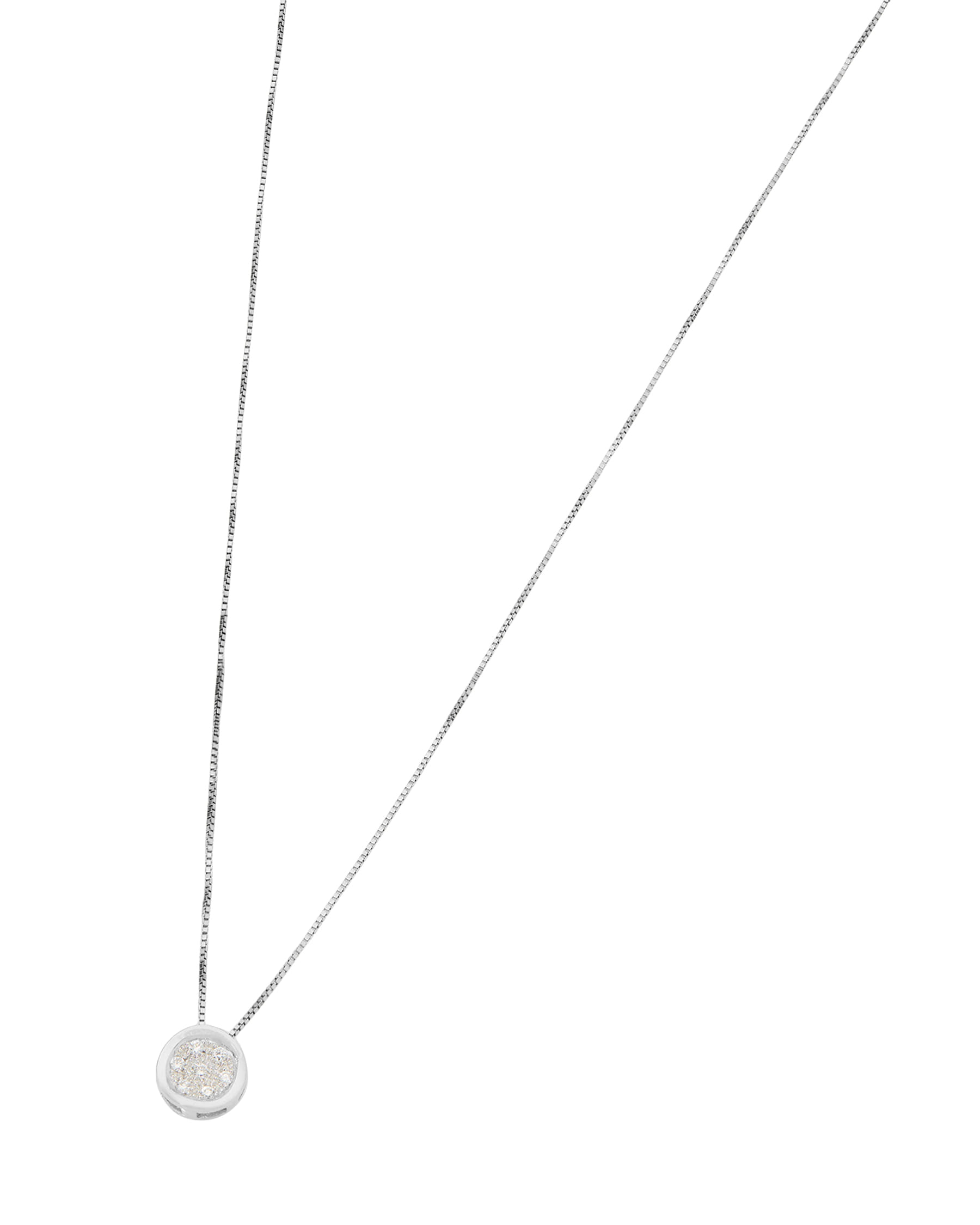 Catenina in oro bianco con bottone punto luce-1