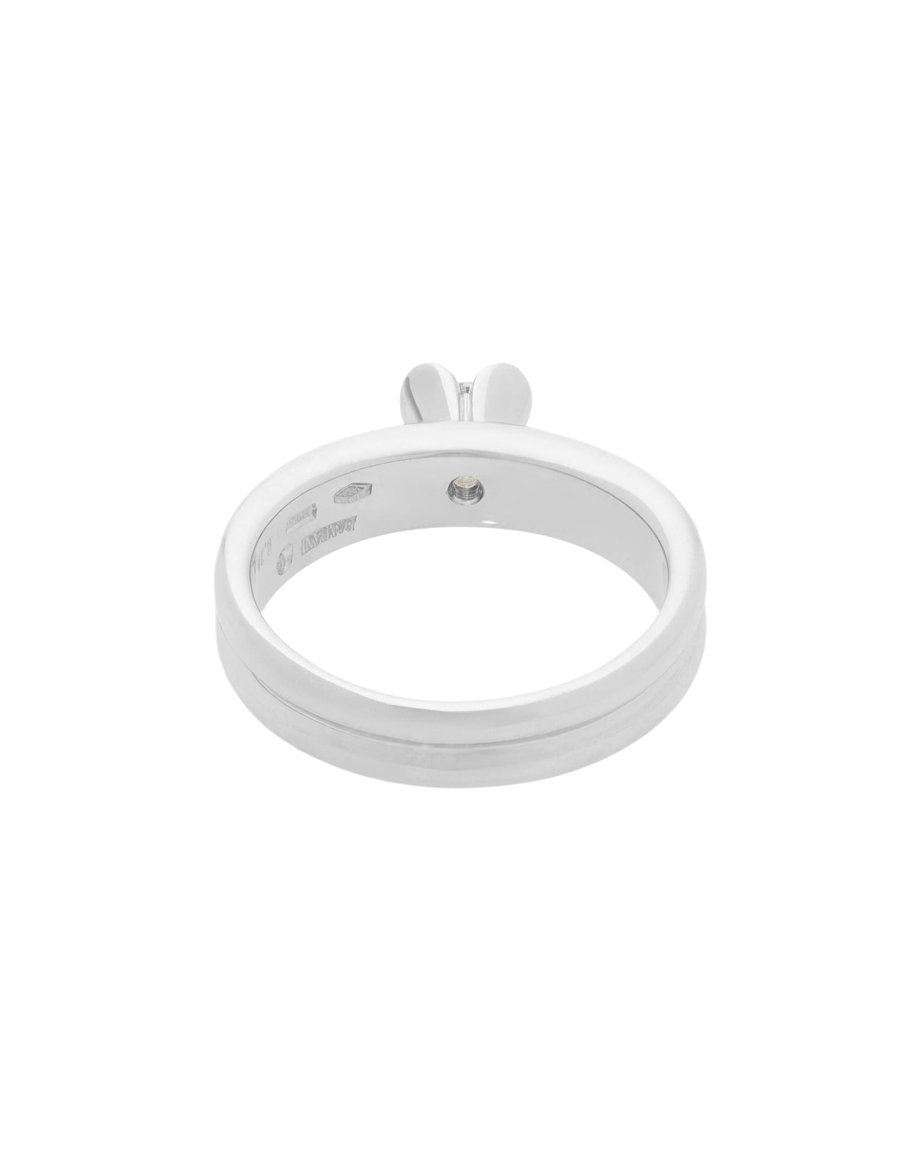 Anello solitario damiani in oro bianco con diamante 0,24 ct-3