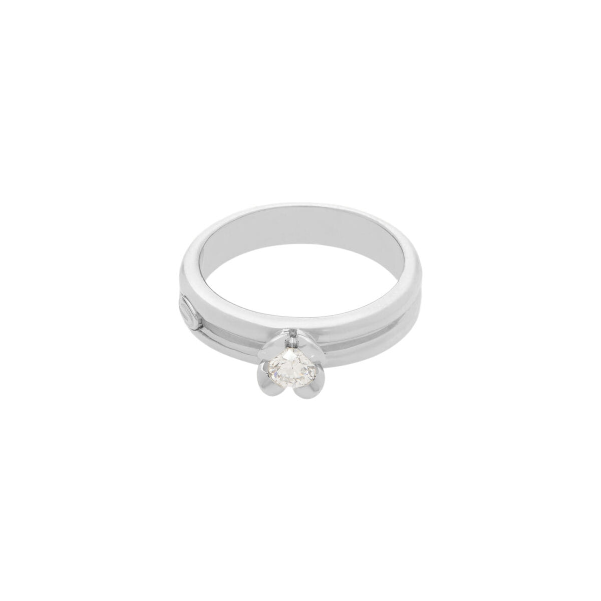 Anello solitario damiani in oro bianco con diamante 0,24 ct-1