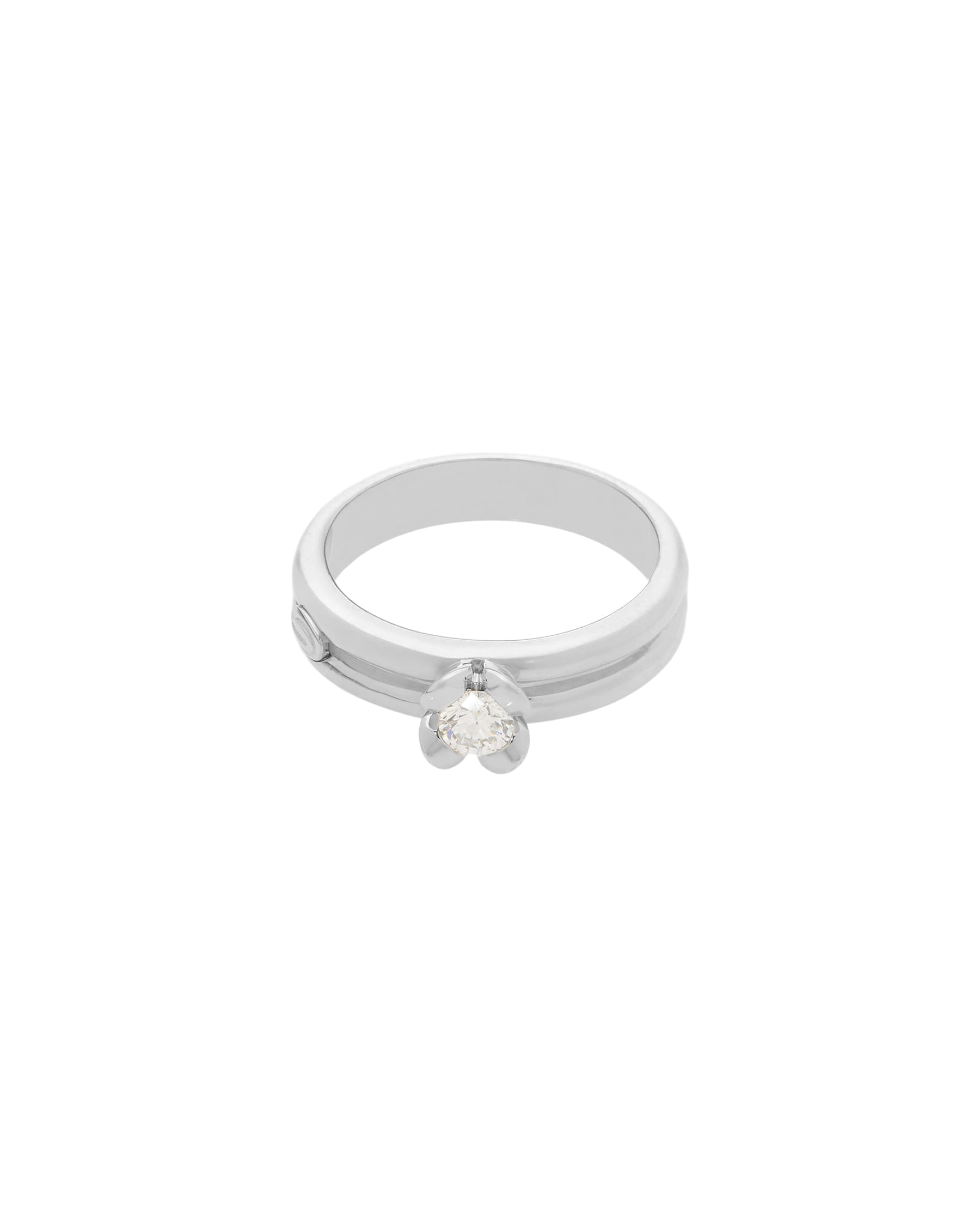 Anello solitario damiani in oro bianco con diamante 0,24 ct-1