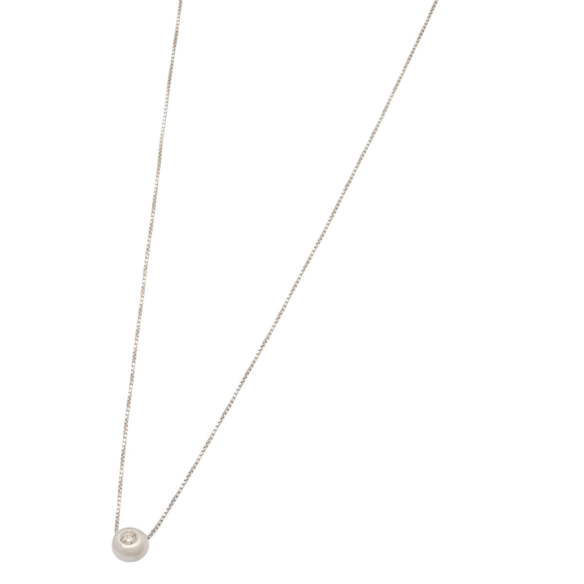 Catenina punto luce cipollino in oro bianco e diamante 0,07 ct-1