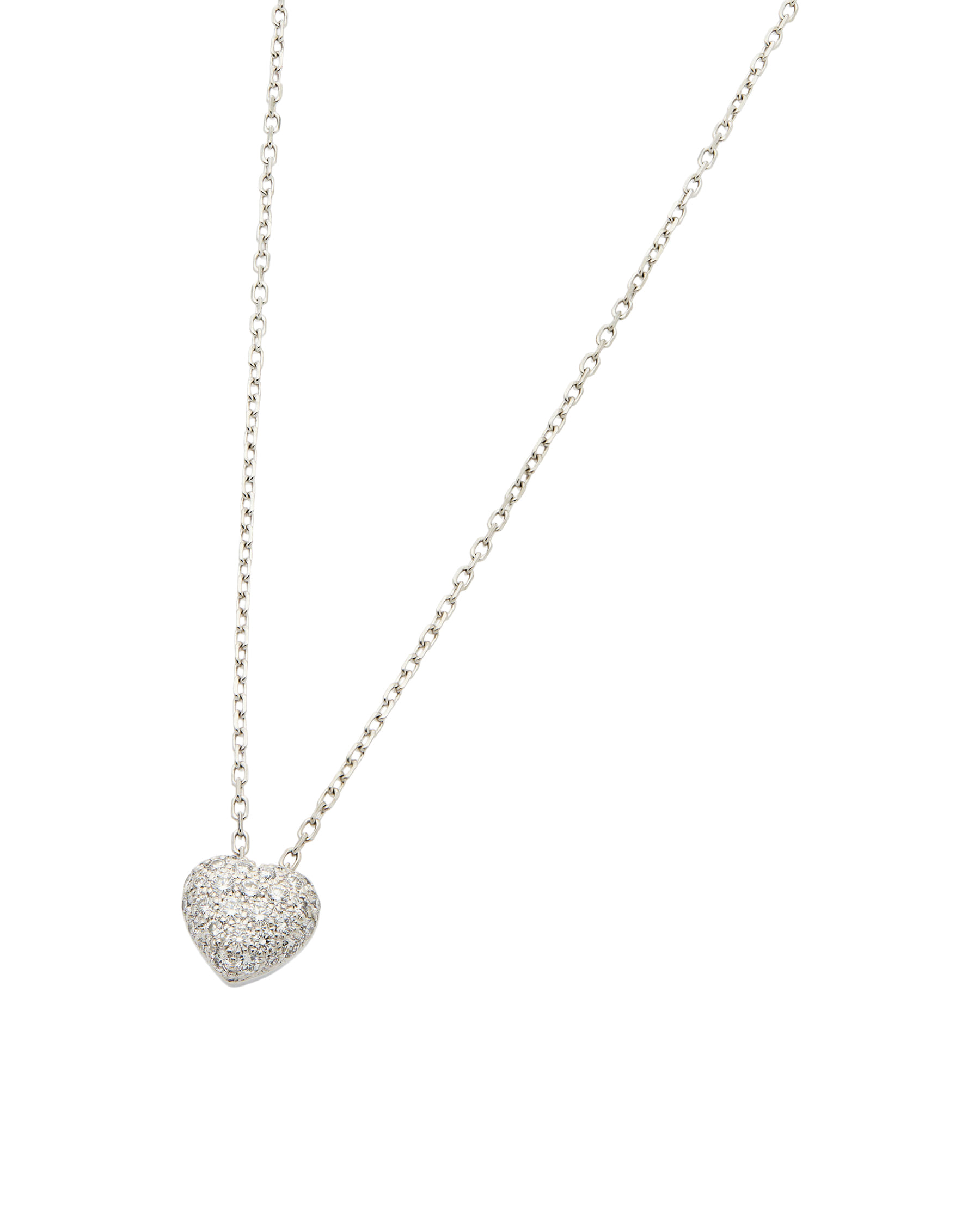 Collana cartier diamond heart in oro bianco-1