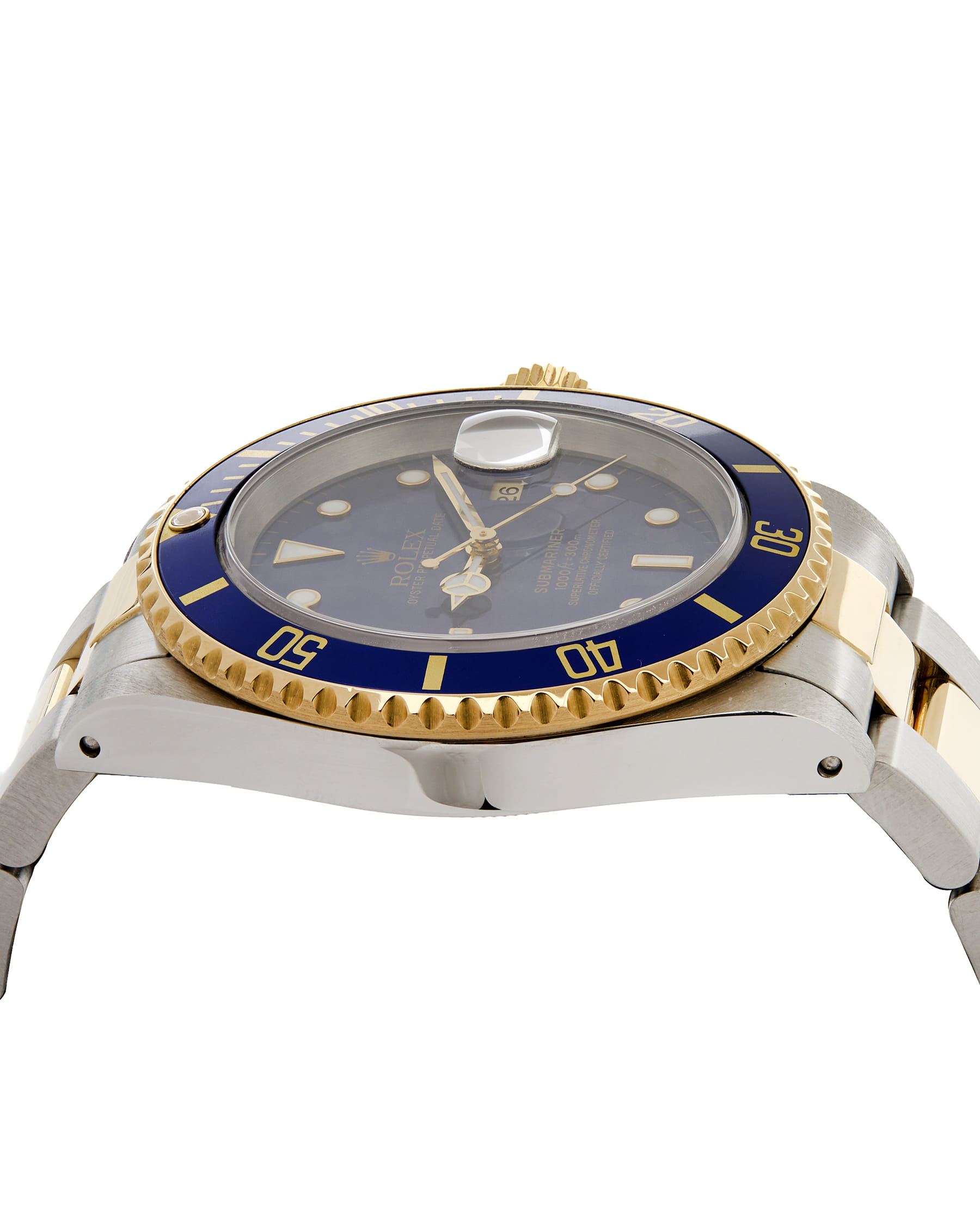 Rolex submariner date acciaio e oro 40 mm re 16613-3