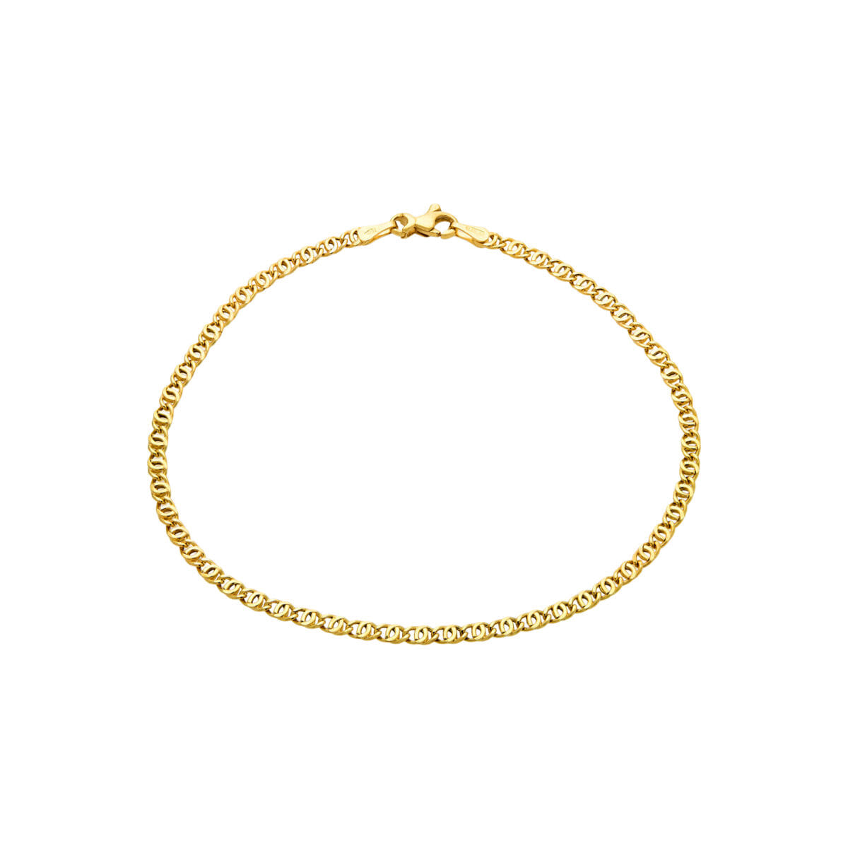 Bracciale maglia occhio di tigre mini in oro giallo-1
