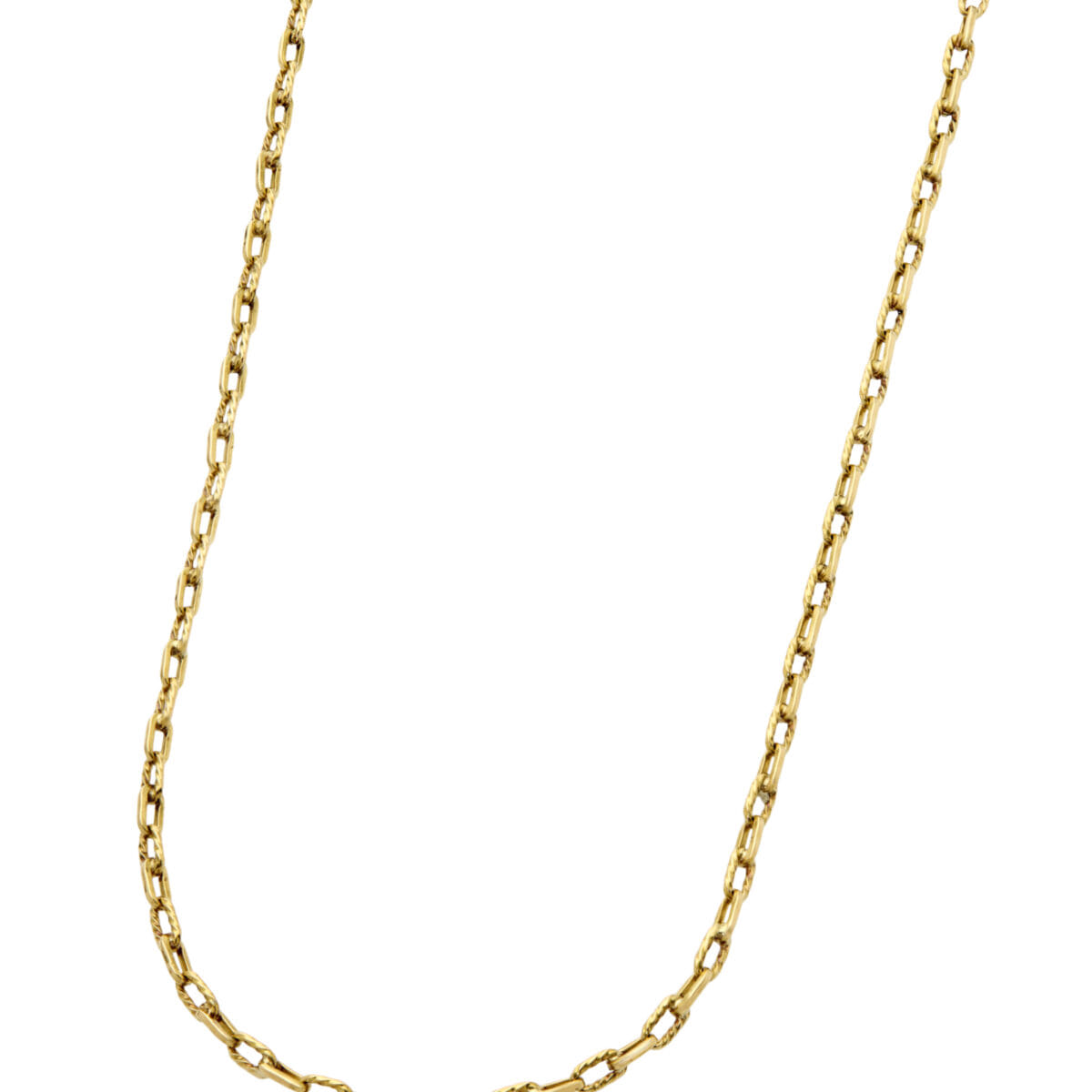 Collana maglia catena ovale in oro giallo lucido e intrecciato-1