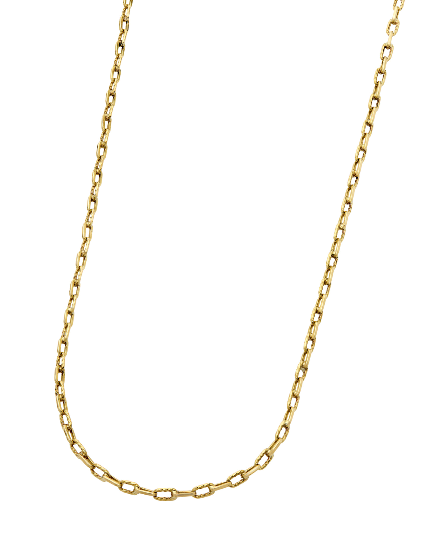 Collana maglia catena ovale in oro giallo lucido e intrecciato-1