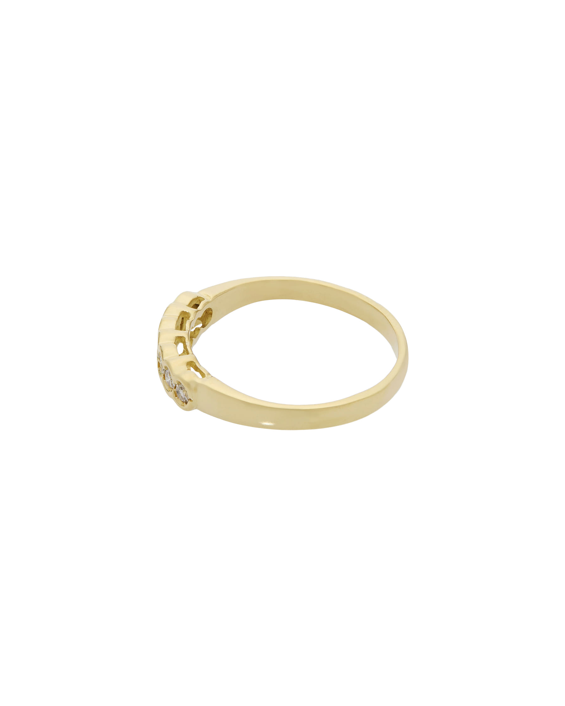 Anello veretta in oro giallo con 7 diamanti-2