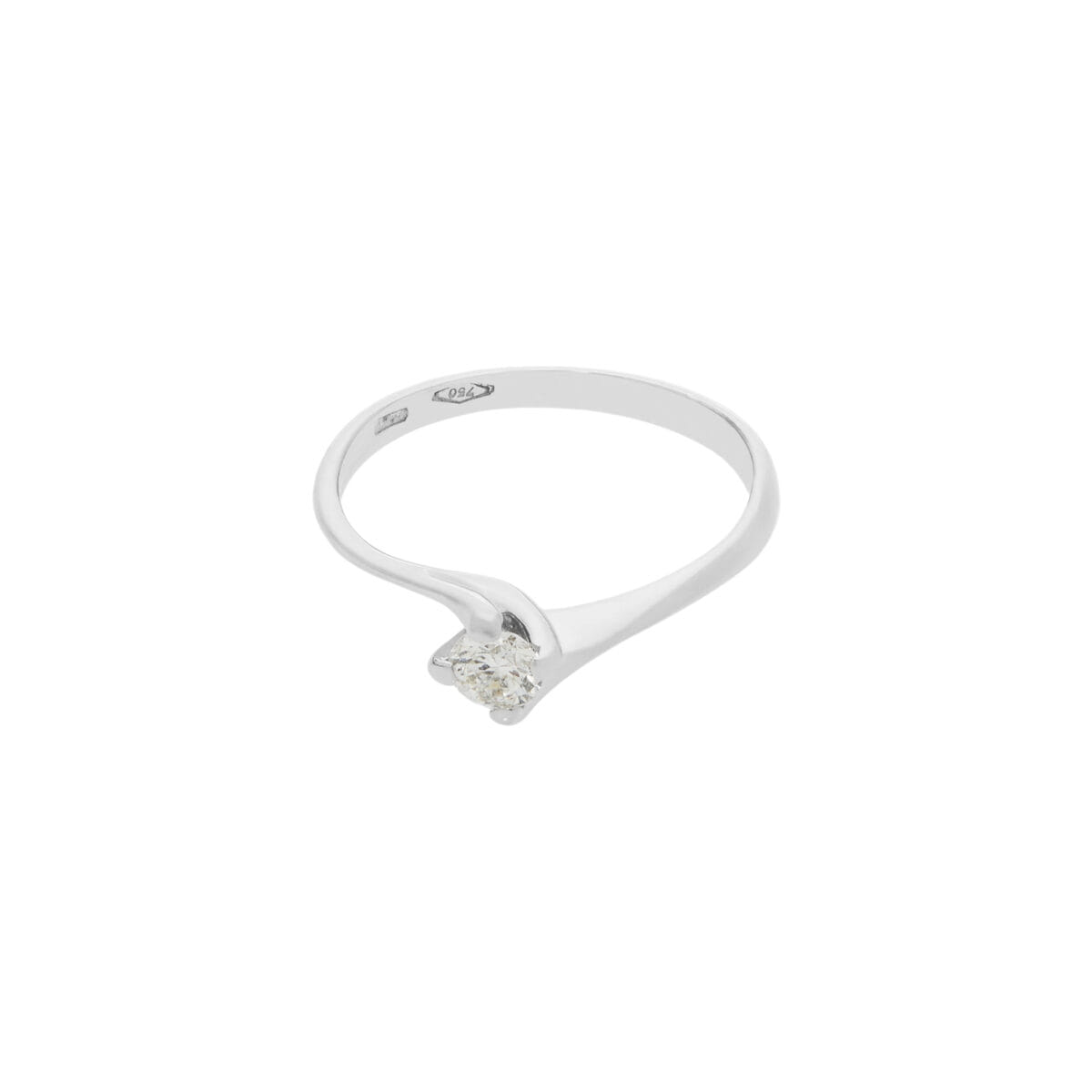 Anello solitario valentino in oro bianco con diamante 0,17 ct-1