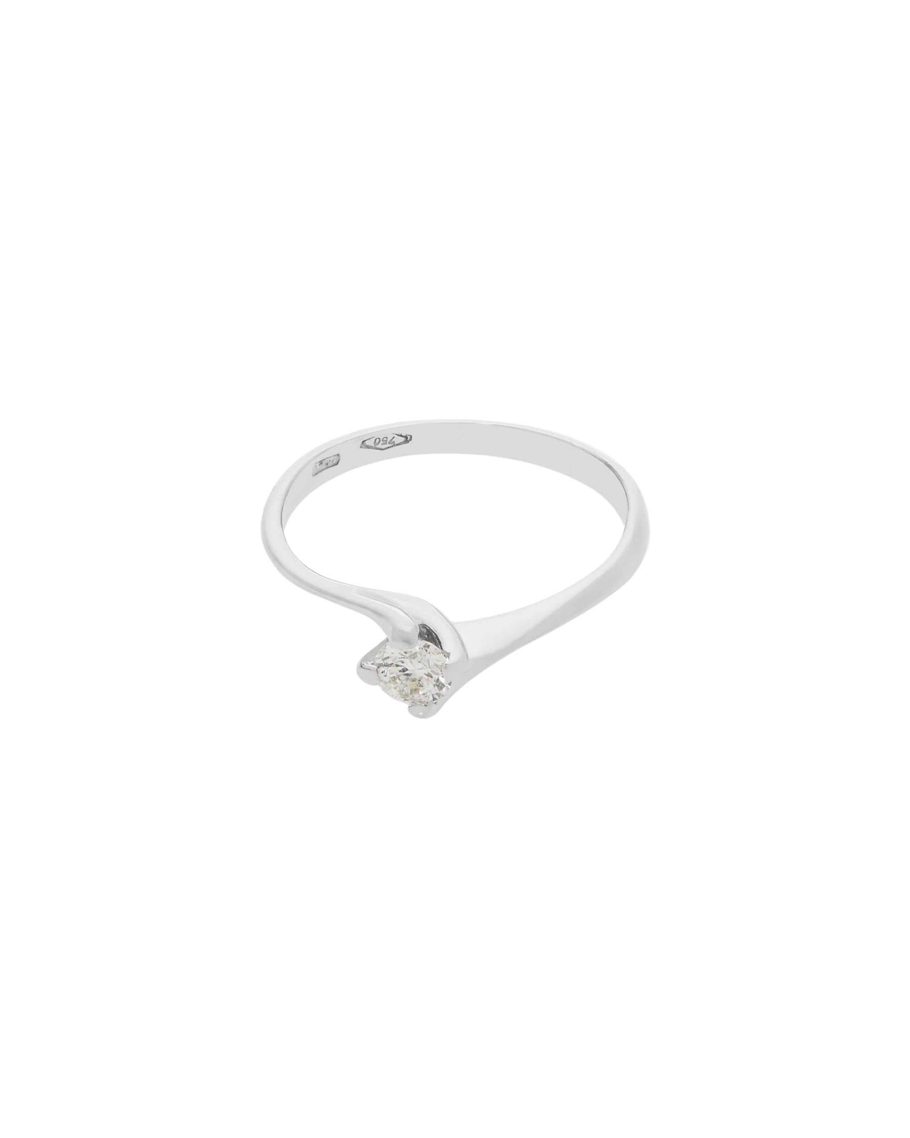 Anello solitario valentino in oro bianco con diamante 0,17 ct-1