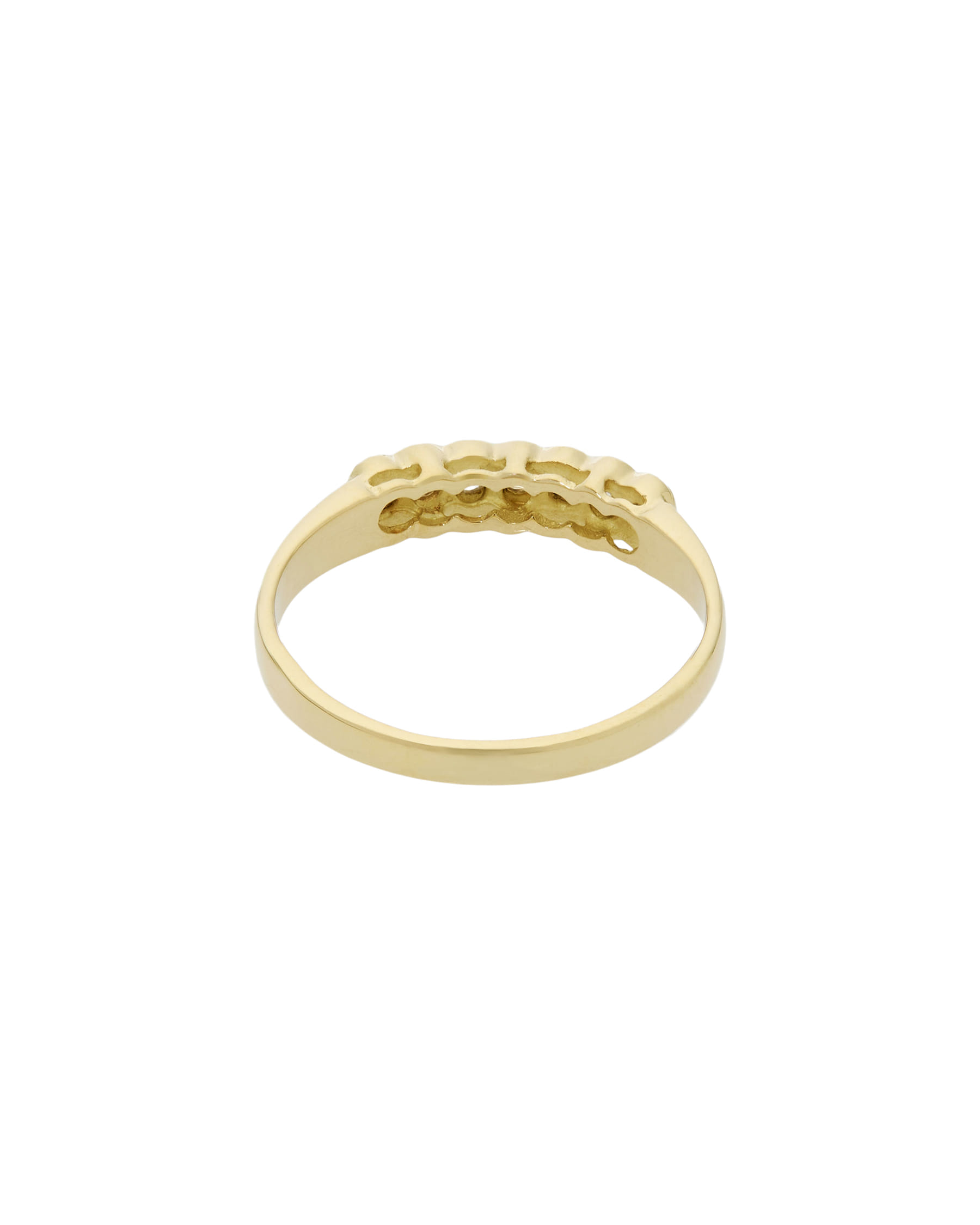 Anello veretta in oro giallo con 7 diamanti-3