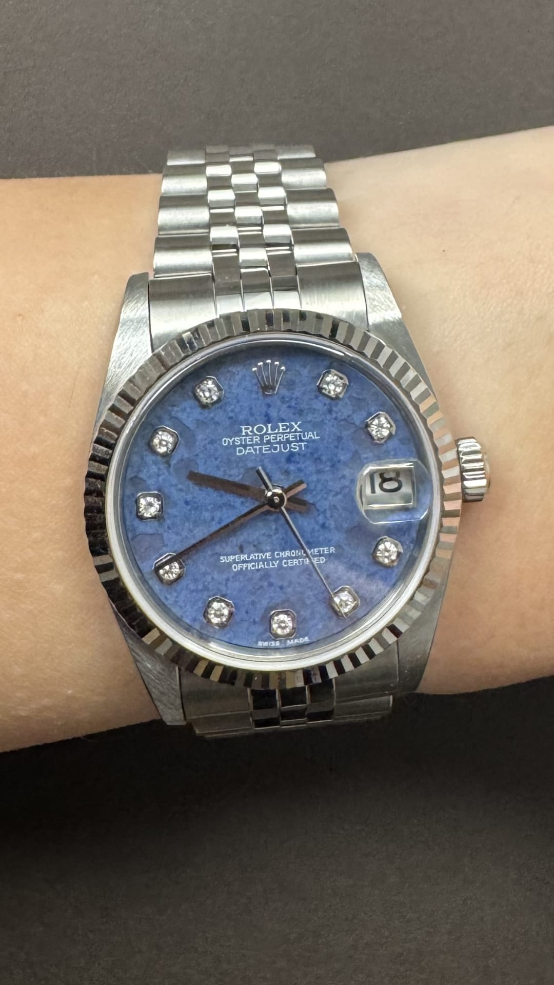 Rolex datejust 31 mm sodalite diamond dial ref 78274-9
