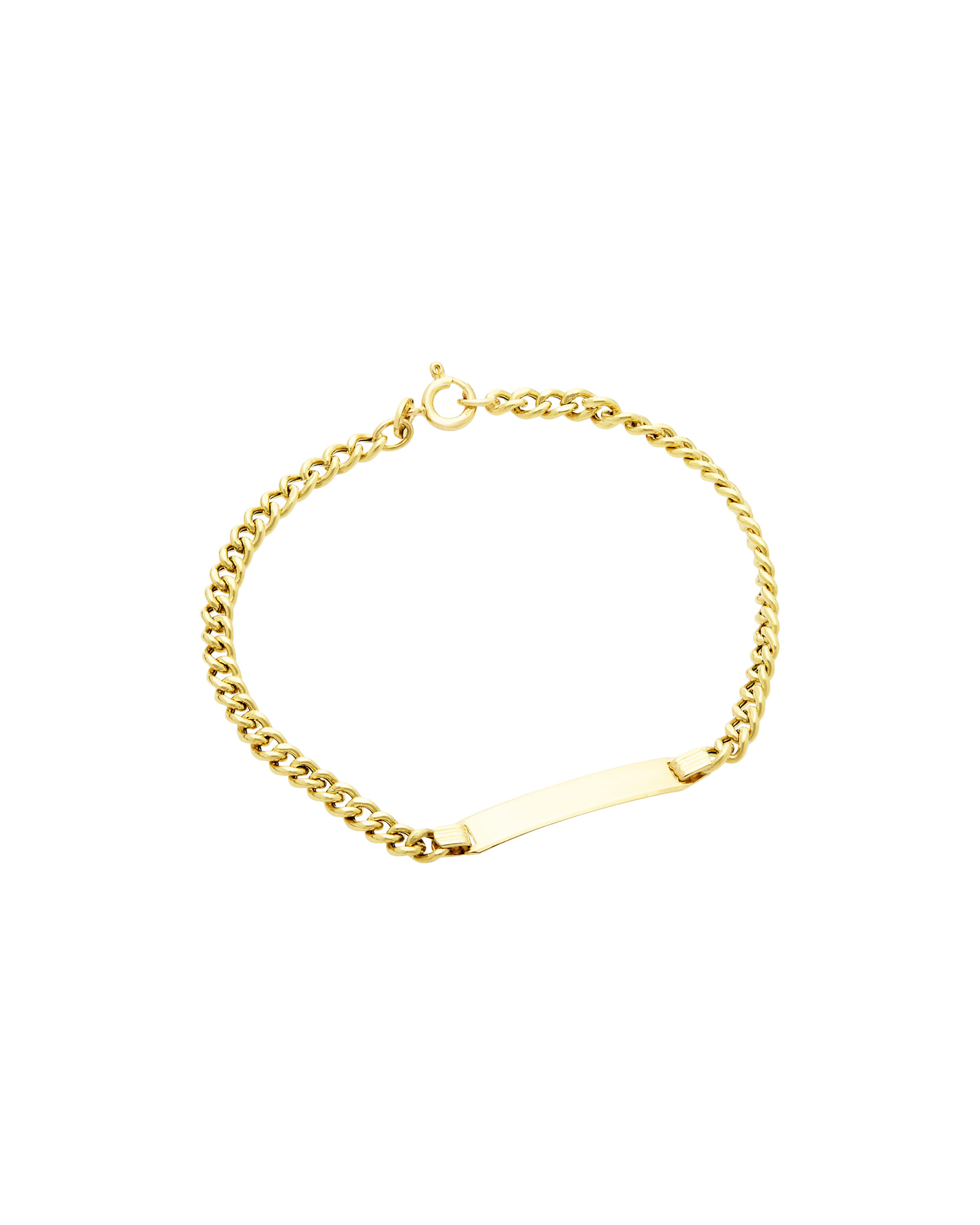 Bracciale targhetta in oro giallo maglia groumettina-1