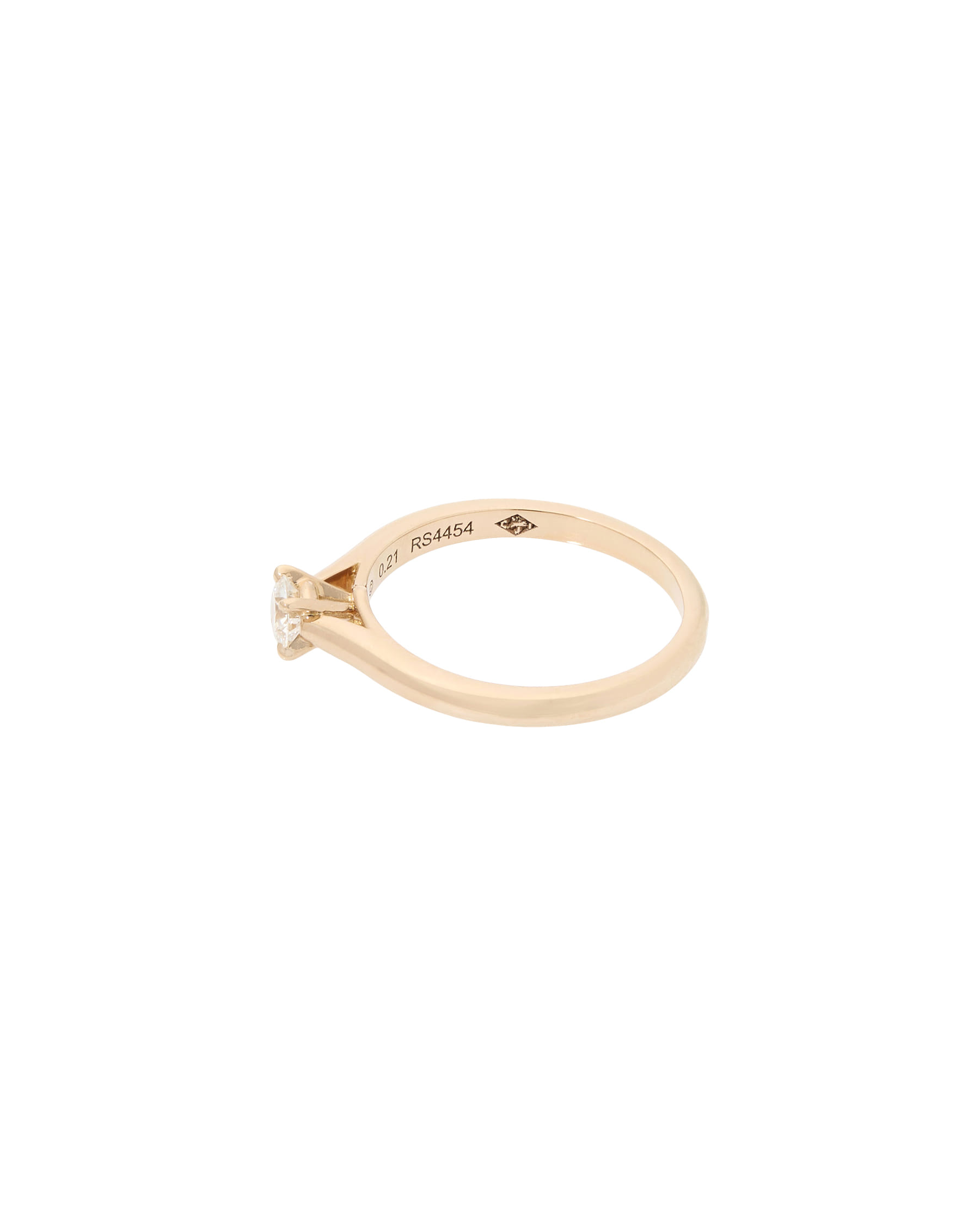 Anello solitario 1895 cartier in oro rosa con diamante 0,21 ct-2