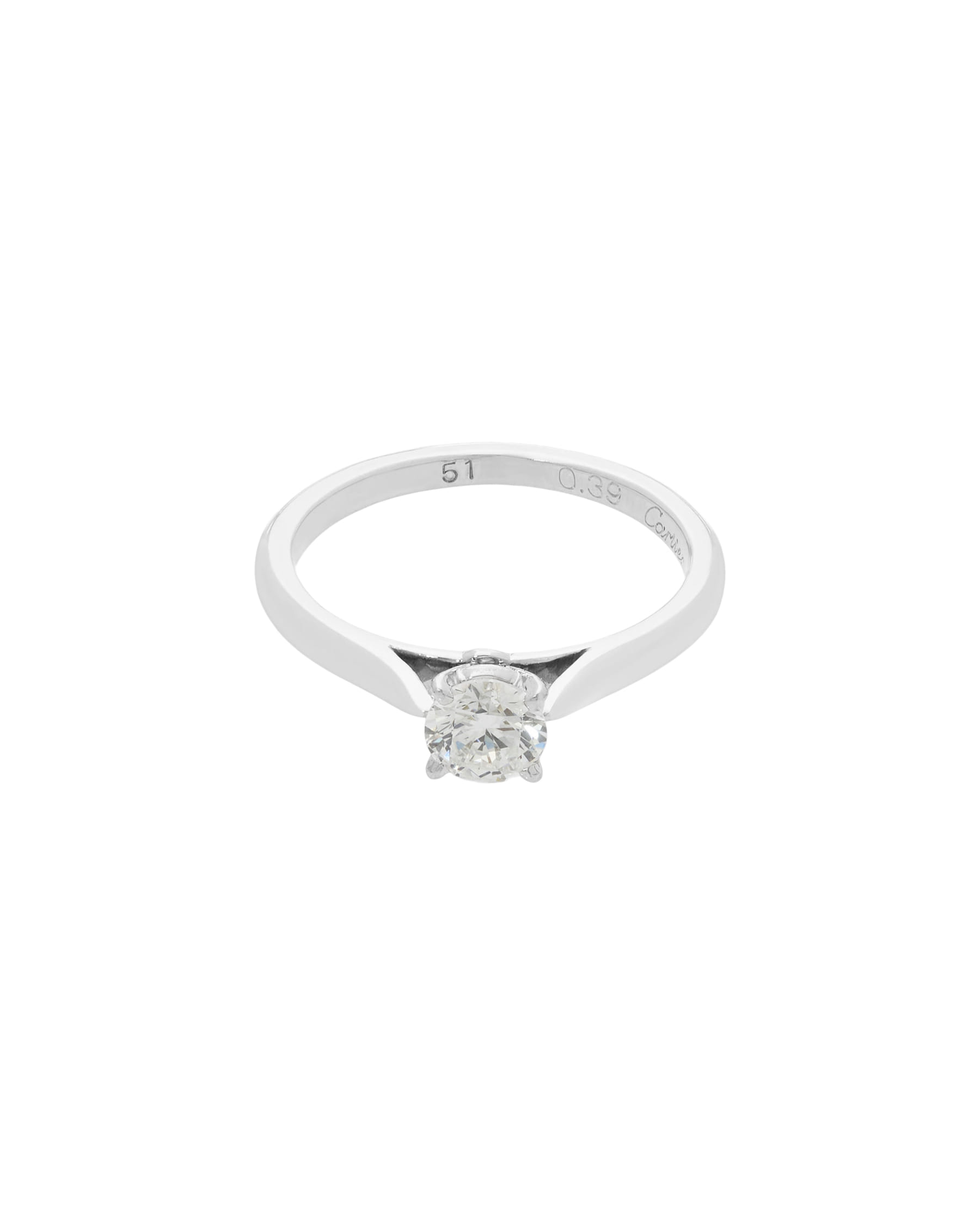 Anello solitario 1895 cartier in platino con diamante 0,39 ct-1