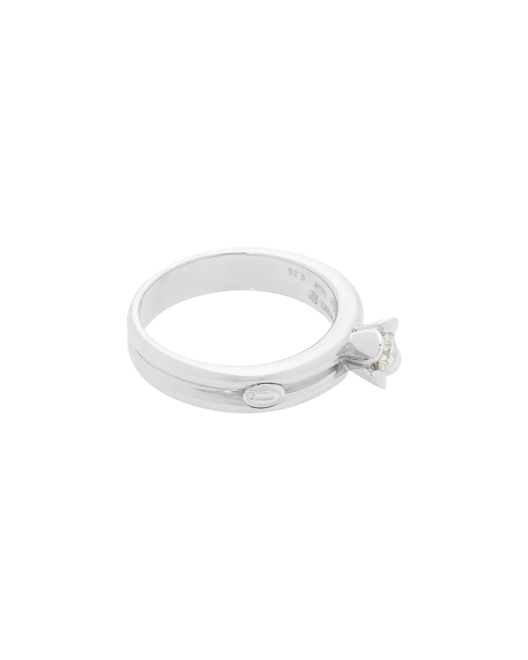 Anello solitario damiani in oro bianco con diamante 0,24 ct-2
