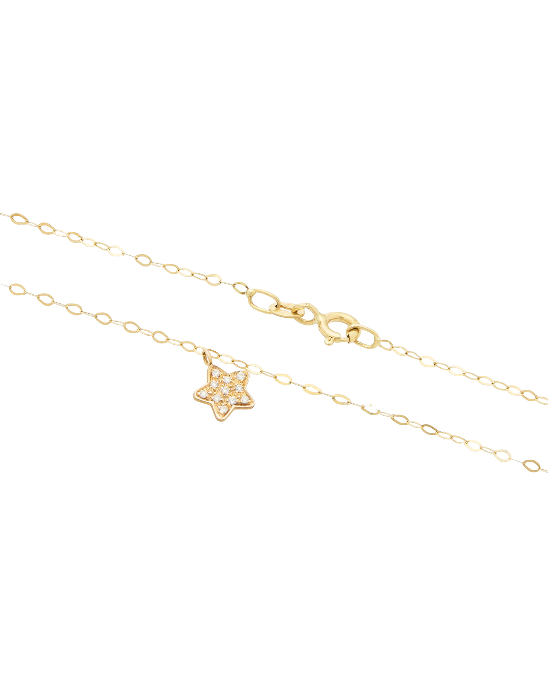Catenina in oro giallo e ciondolo stella con diamanti-2
