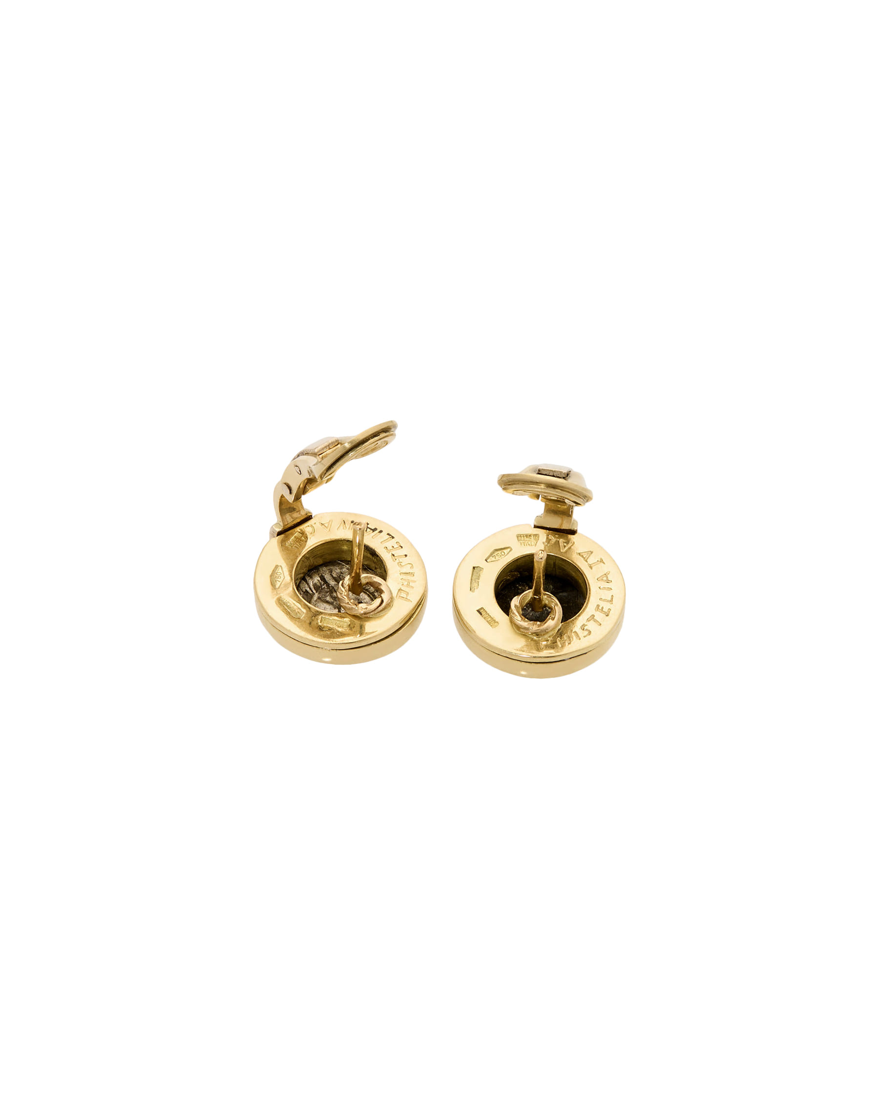Orecchini bulgari monete in oro giallo e diamanti-2