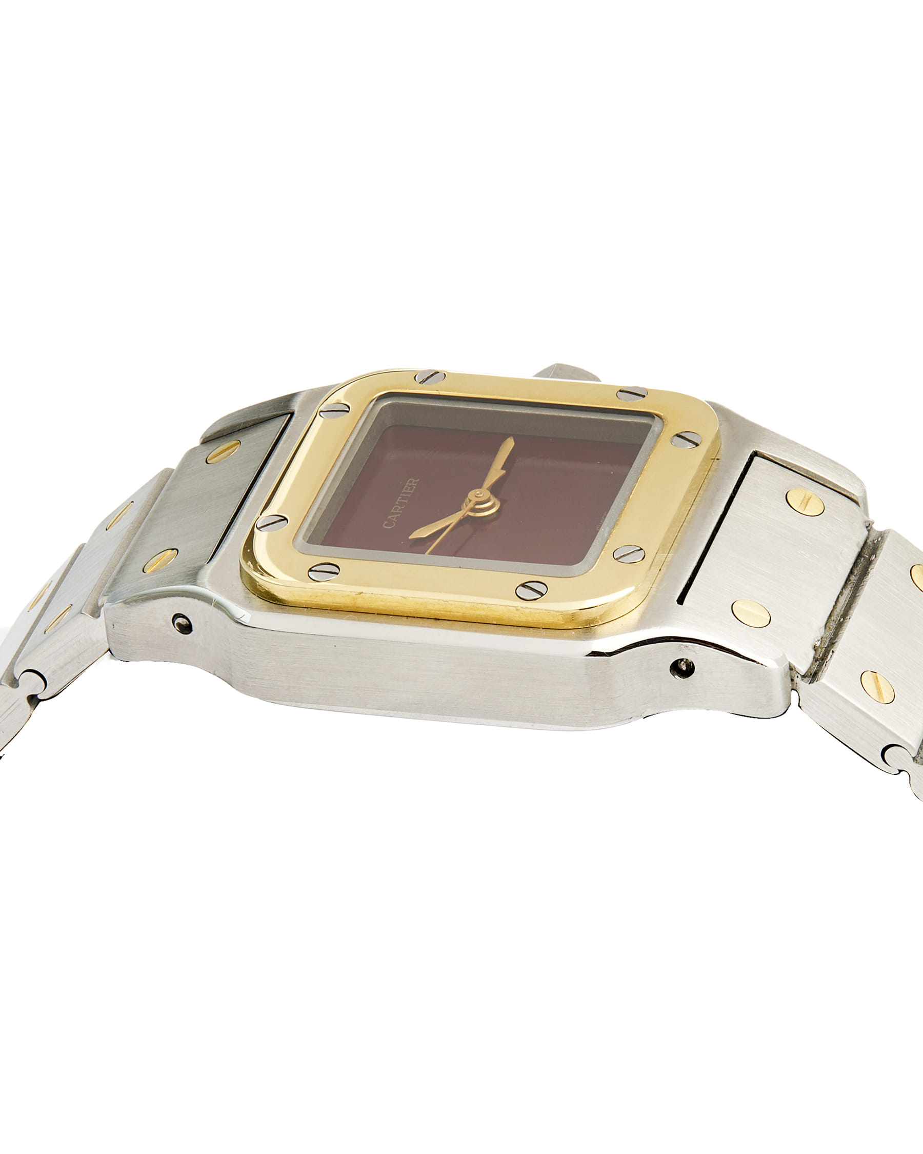 Cartier santos lady burgundy dial ref 0902-3