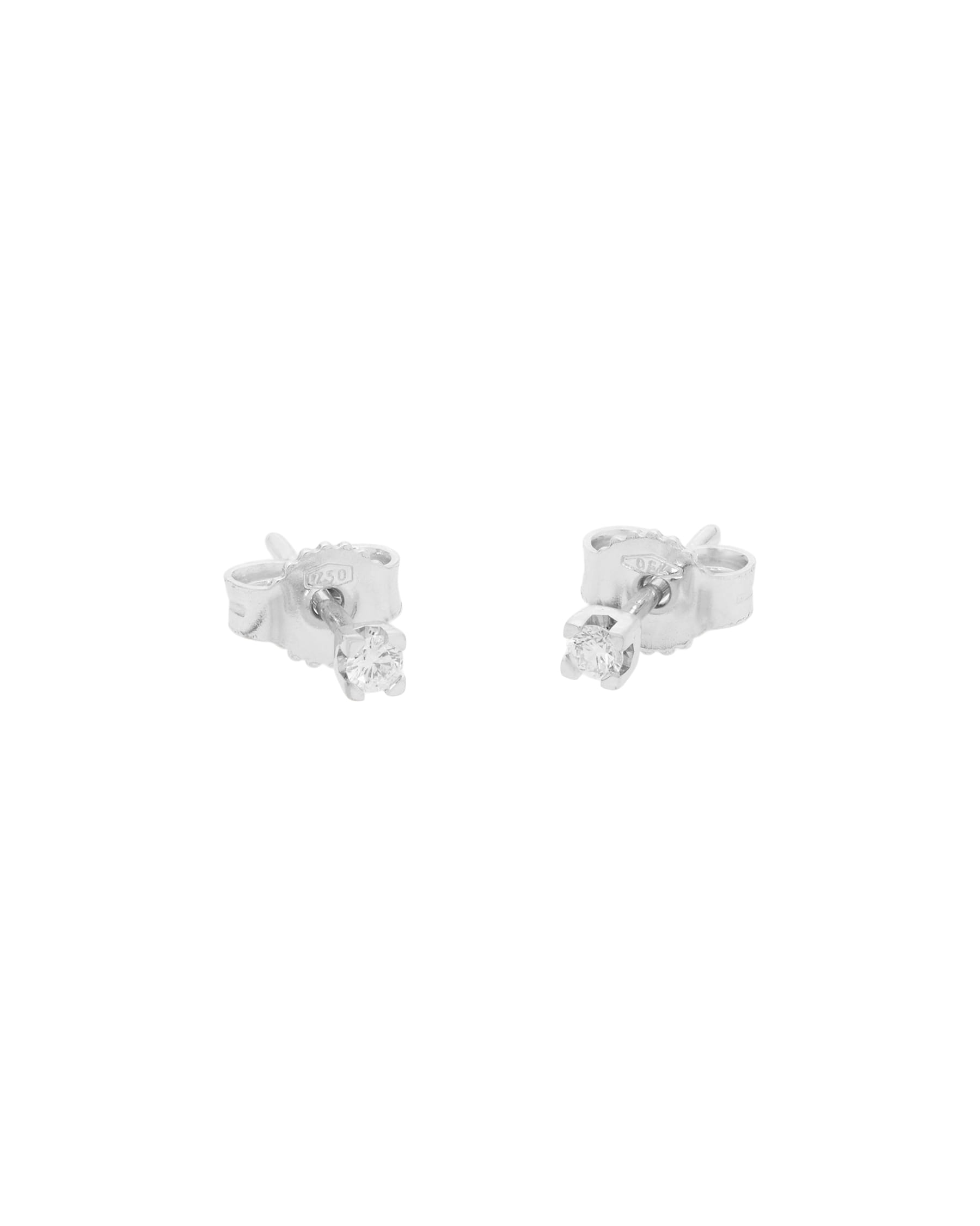 Orecchini punto luce in oro bianco e diamanti 0,10ct-1