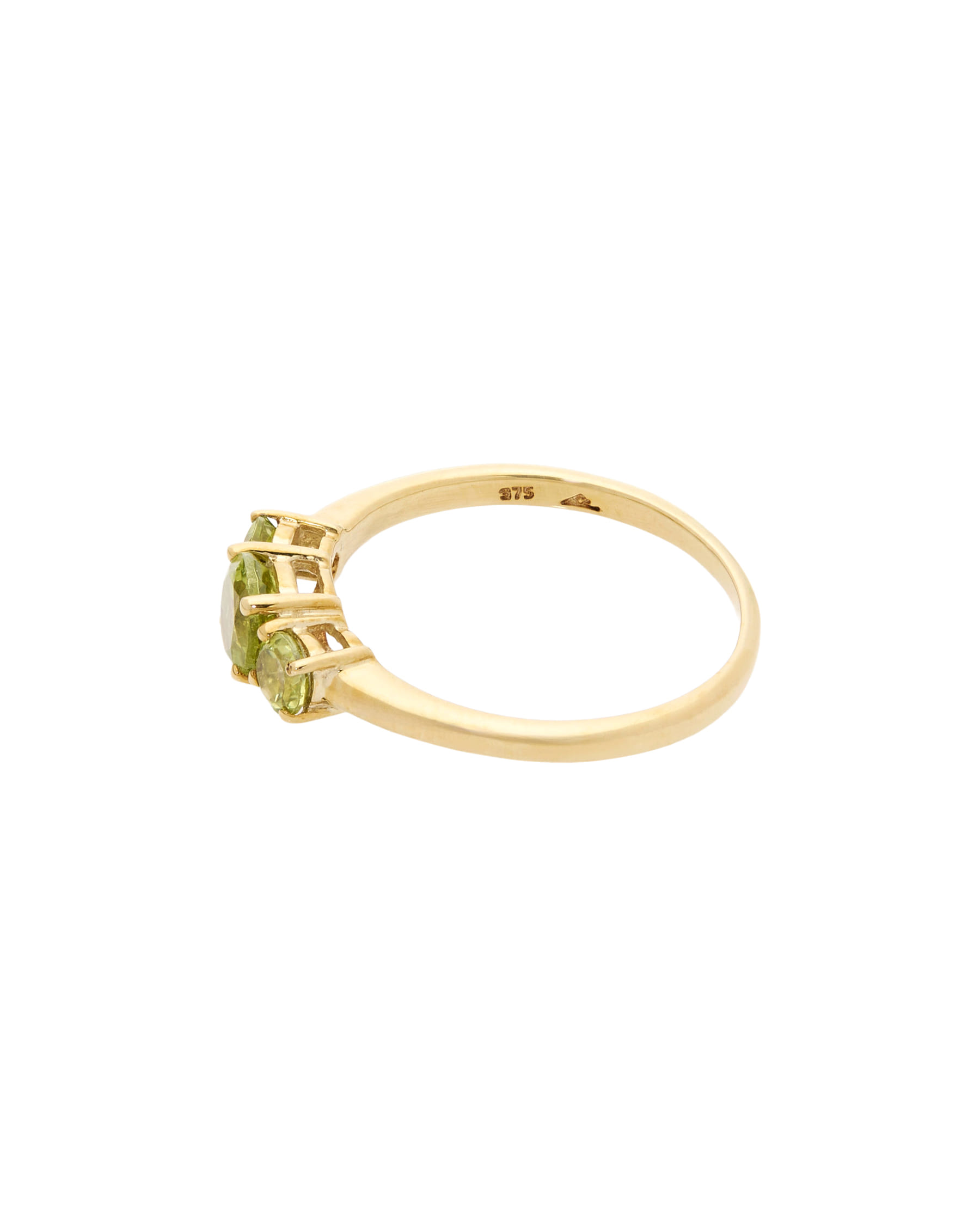 Anello trilogy in oro giallo con peridoti-2