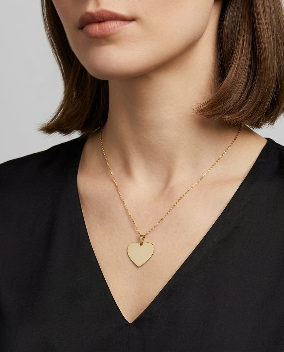 Ciondolo cuore in oro giallo 18 kt-3