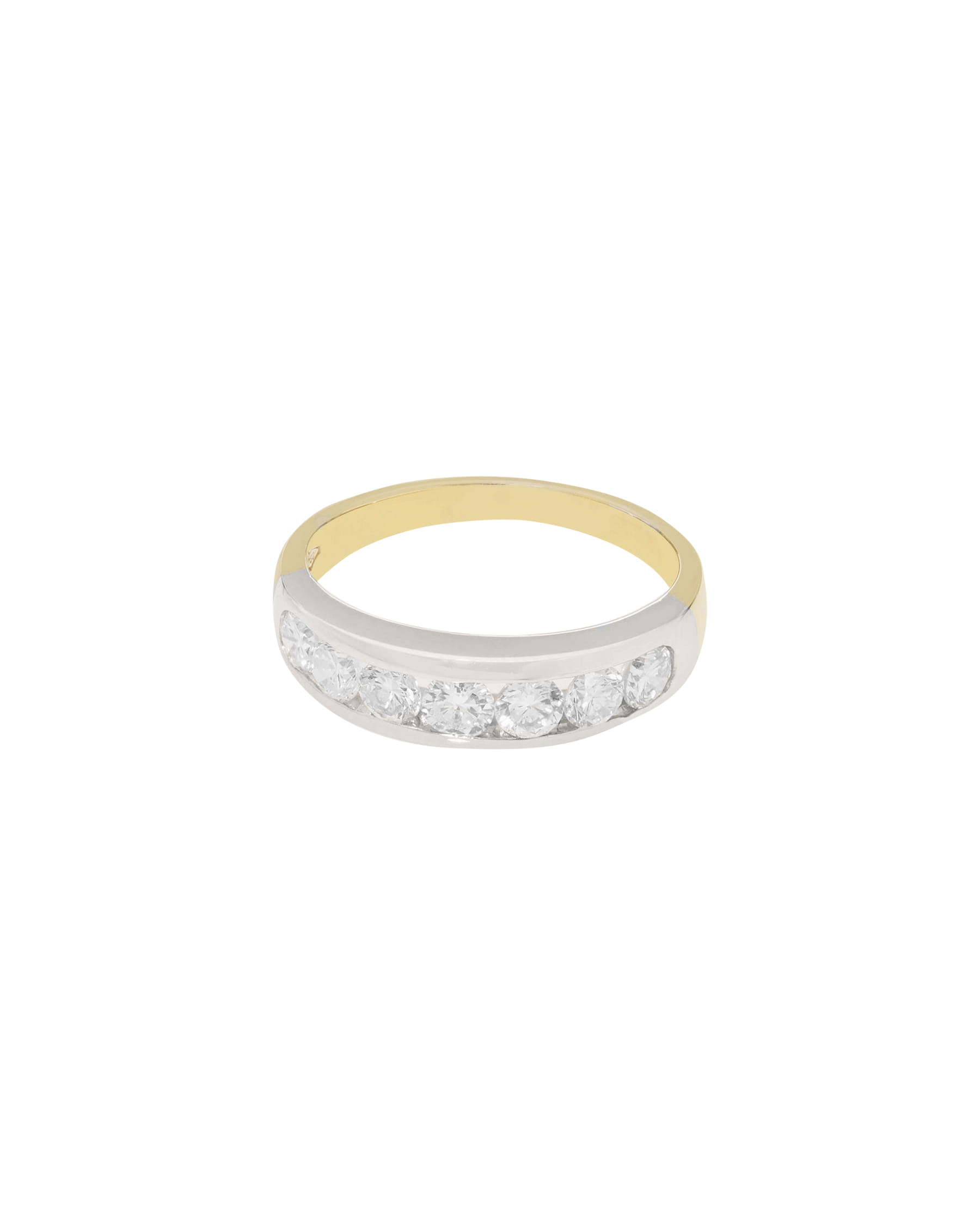Anello veretta in oro giallo e bianco con diamanti 0,70 ct-1