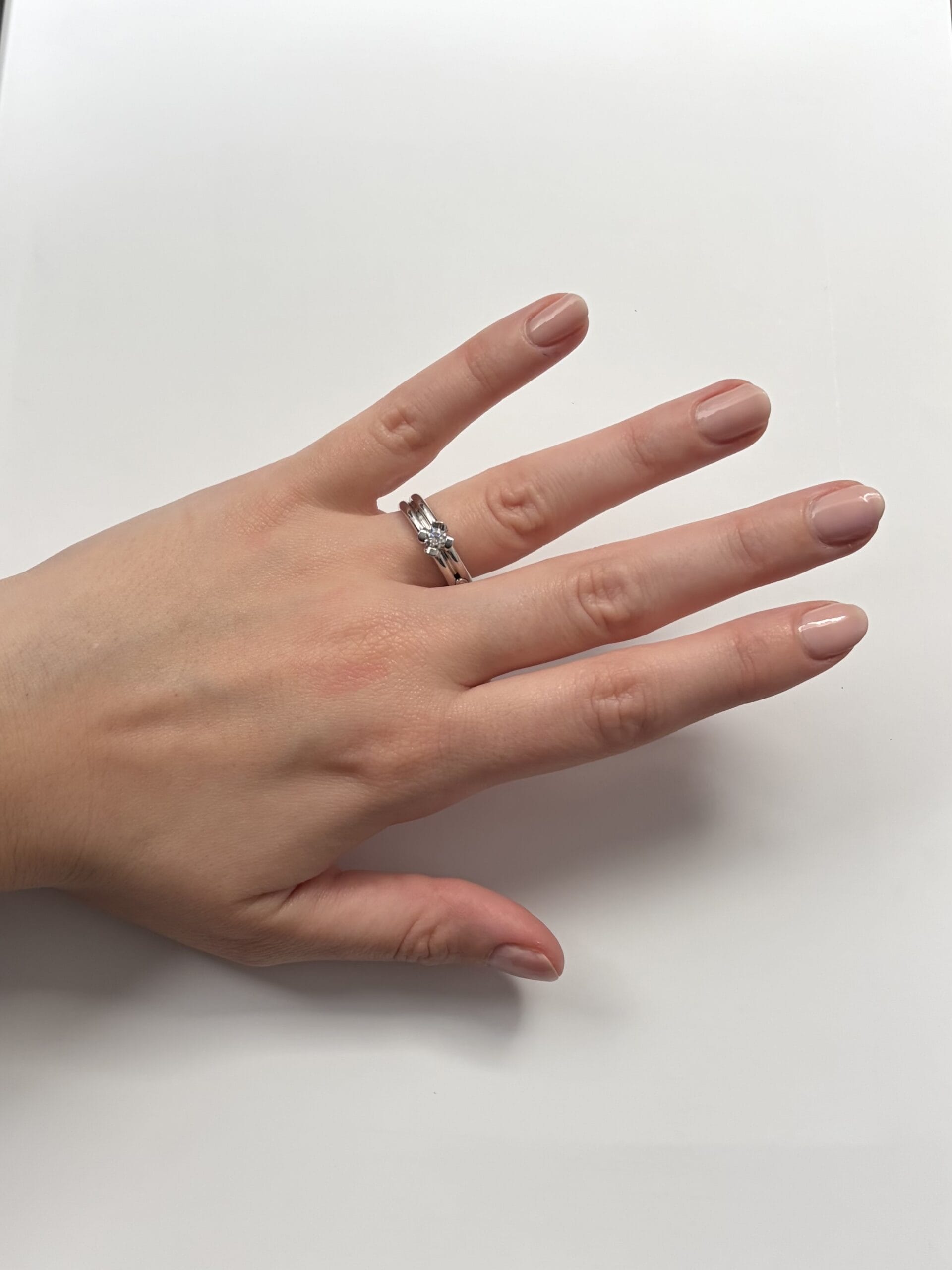 Anello solitario damiani in oro bianco con diamante 0,24 ct-5