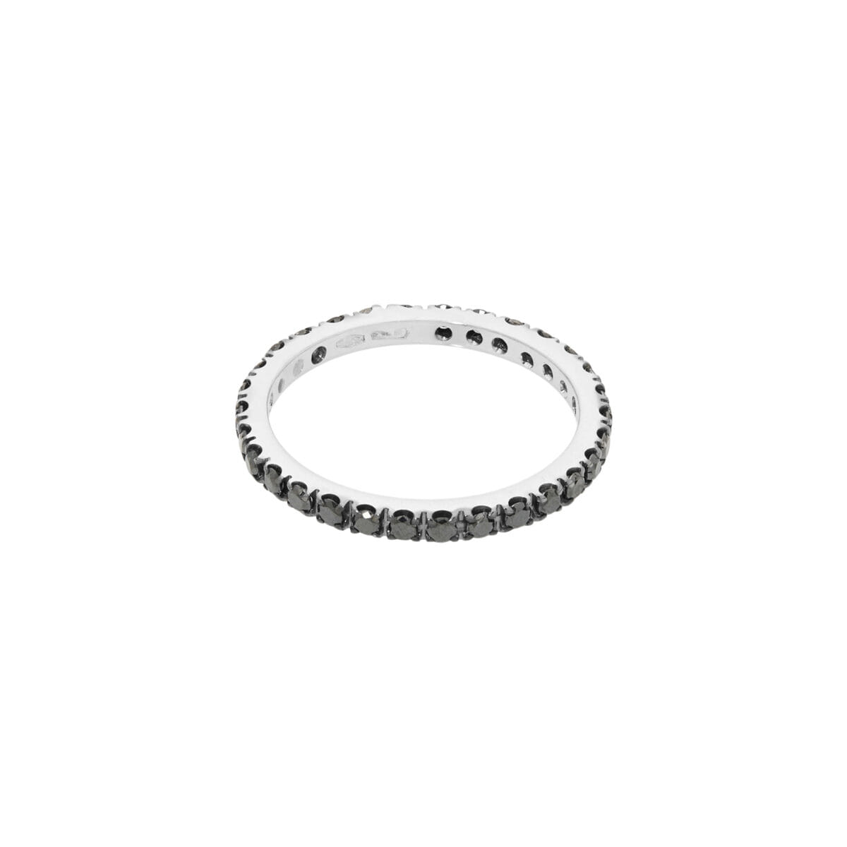 Anello eternity in oro bianco e diamanti neri-1