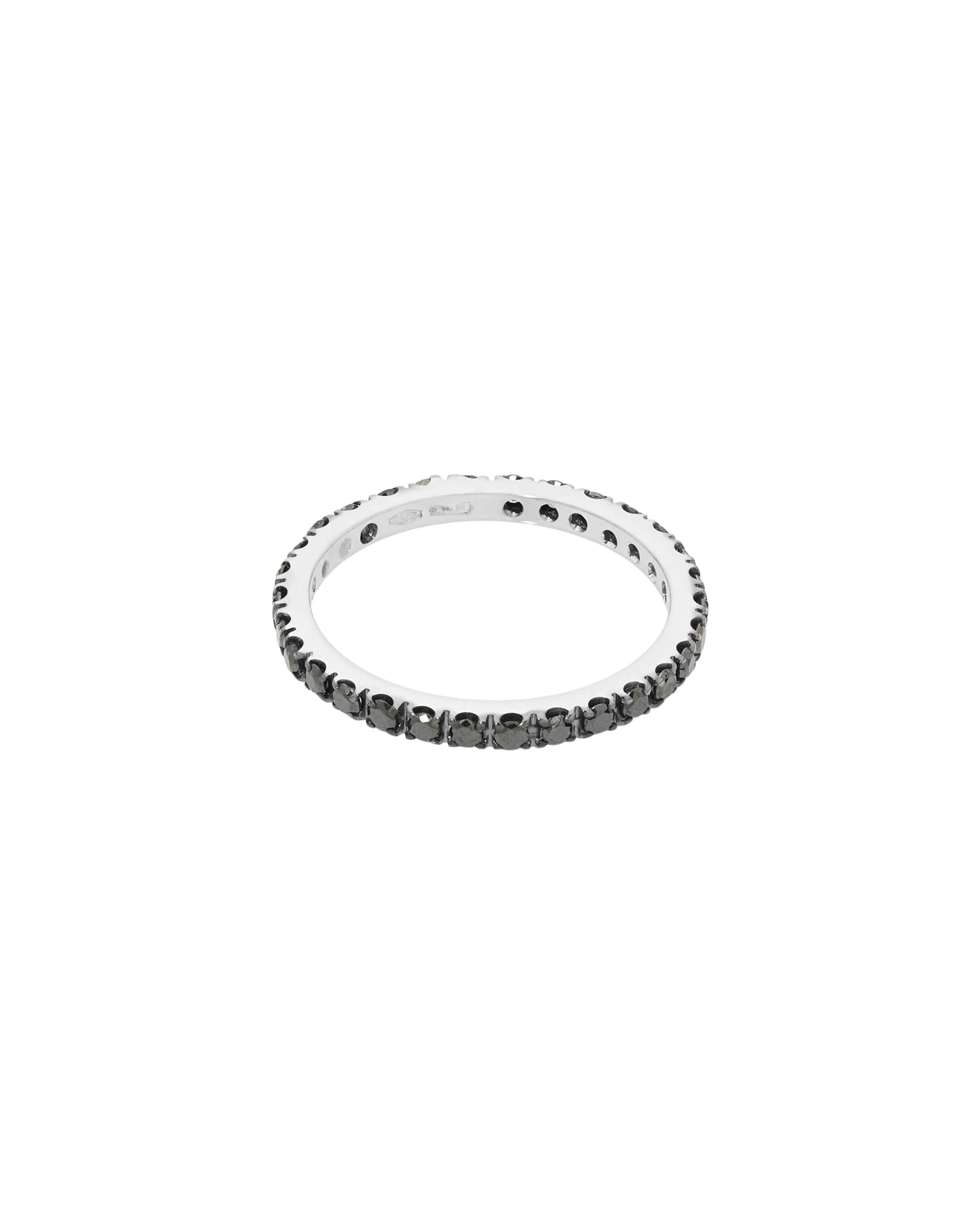 Anello eternity in oro bianco e diamanti neri-1