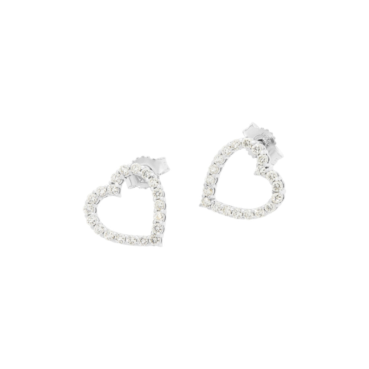 Orecchini gucci cuore in oro bianco e diamanti-1