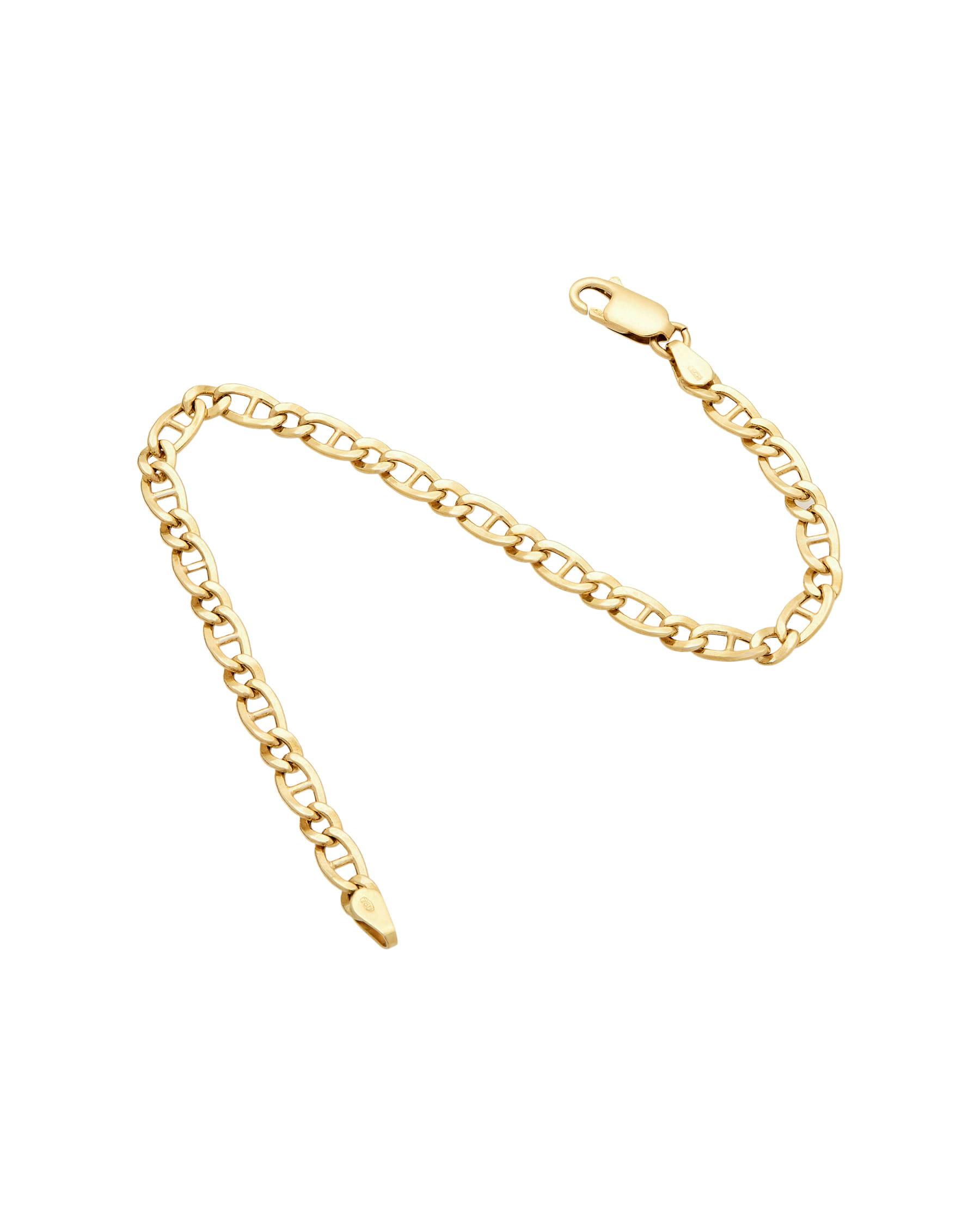 Bracciale maglia marina 1 + 1 in oro giallo-2
