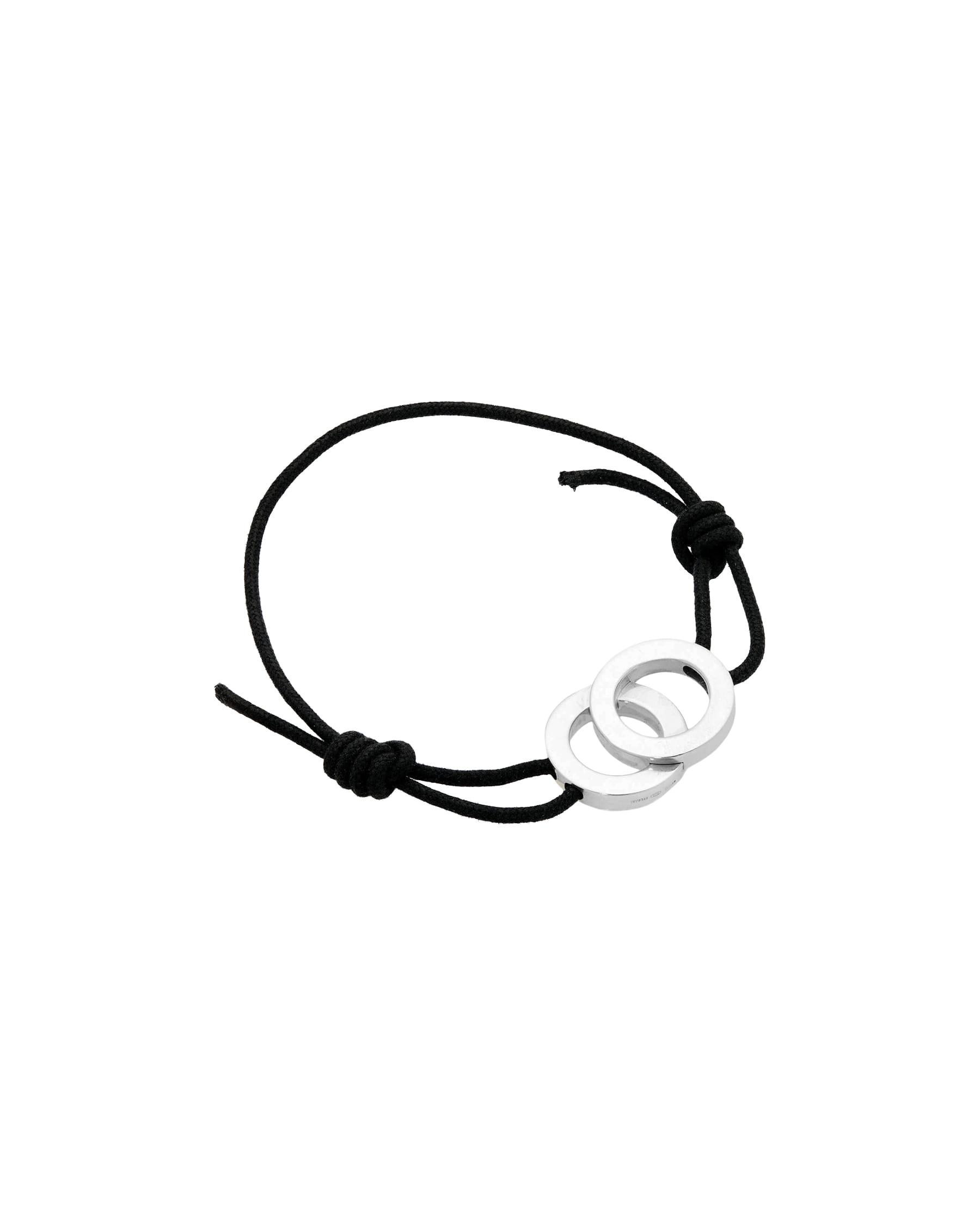 Bracciale bulgari bulgari in argento con cordino nero-2