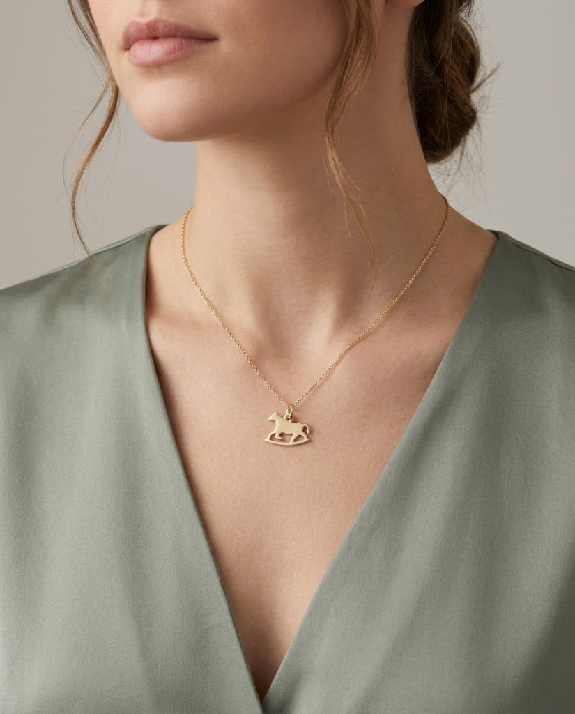 Ciondolo cavallo a dondolo dodo in oro giallo 18 kt-3