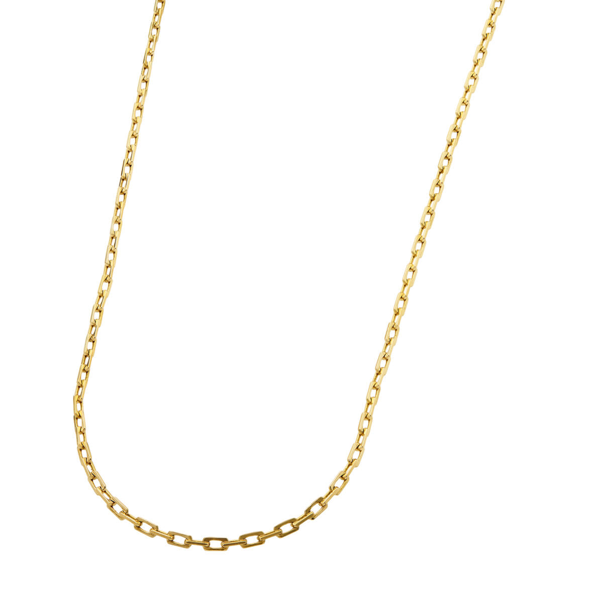 Collana maglia a catena rettangolare in oro giallo 18 kt-1