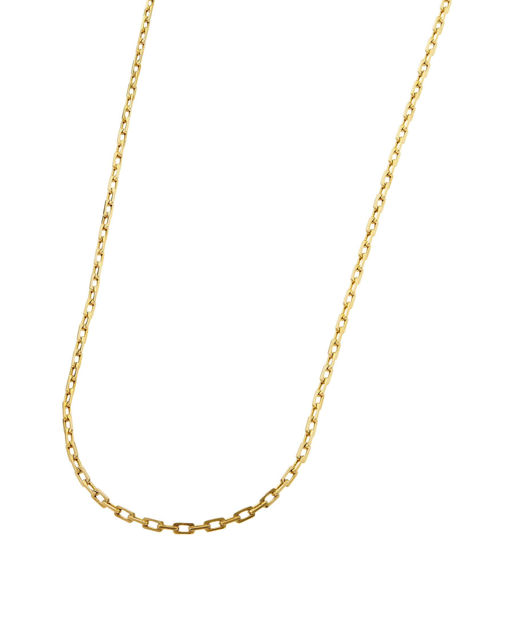 Collana maglia a catena rettangolare in oro giallo 18 kt-1