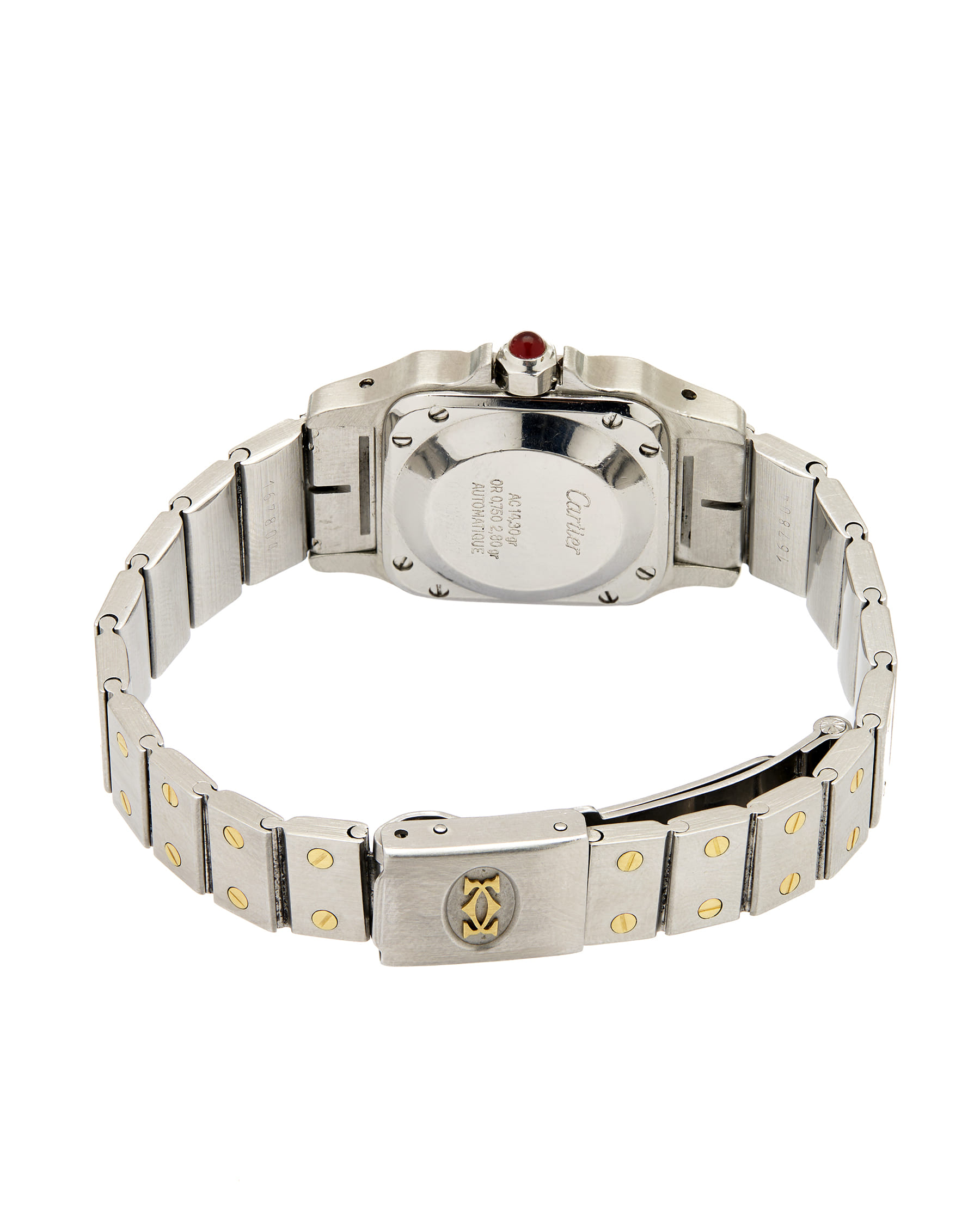 Cartier santos lady burgundy dial ref 0902-5