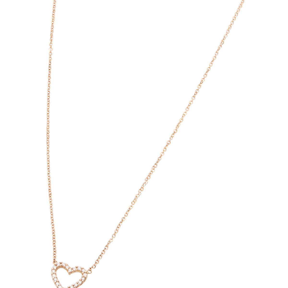 Collana cuore in oro rosa con diamanti-1