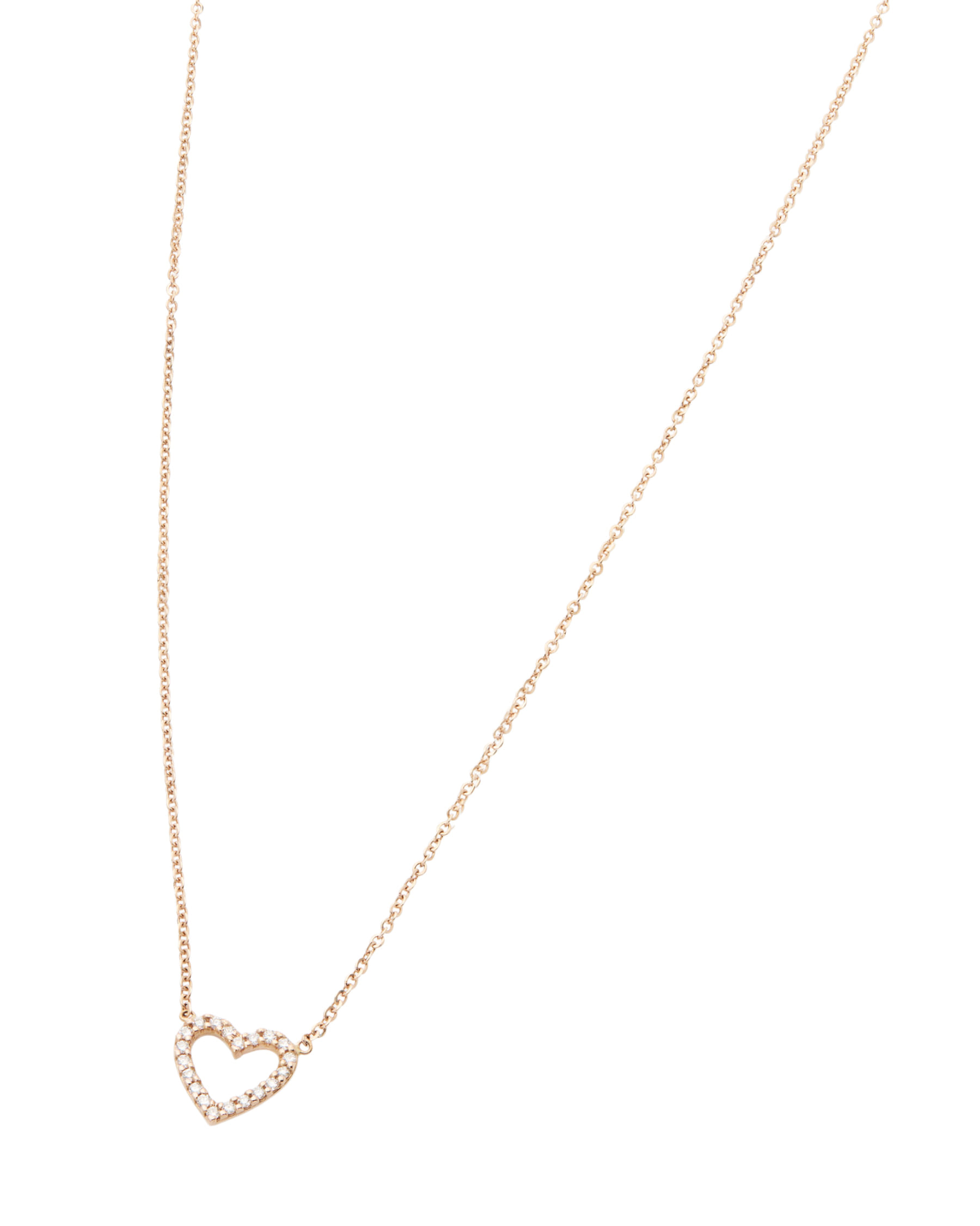 Collana cuore in oro rosa con diamanti-1