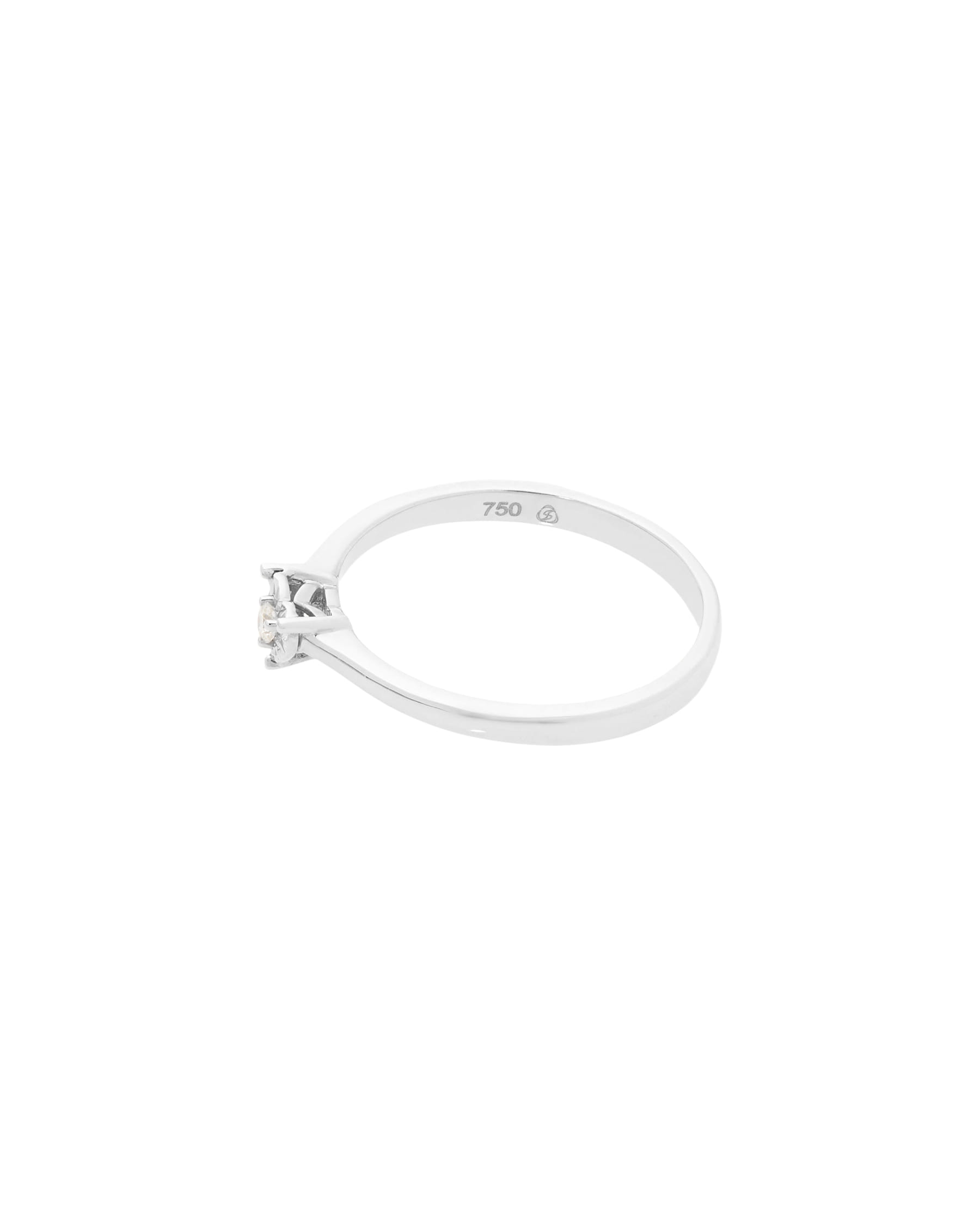 Anello solitario stroili castone a cuore in oro bianco con diamante 0,025 ct-2