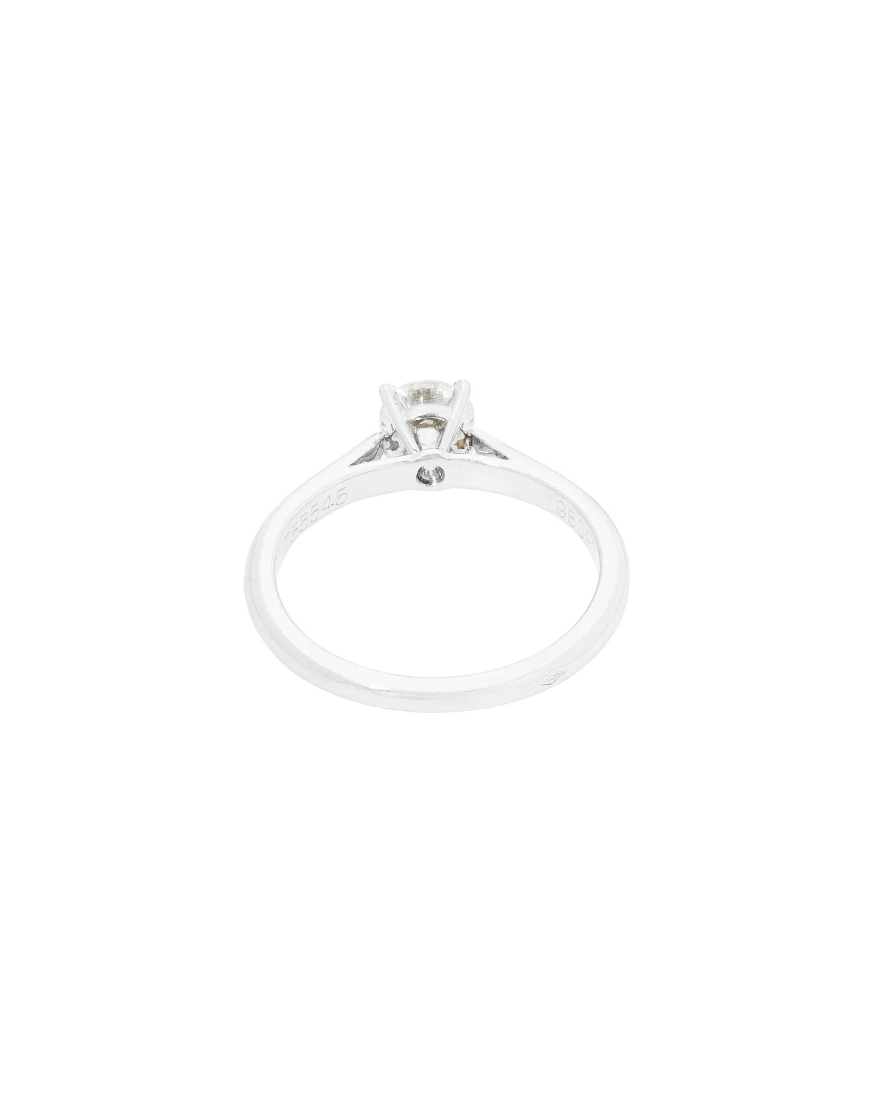 Anello solitario 1895 cartier in platino con diamante 0,39 ct-3