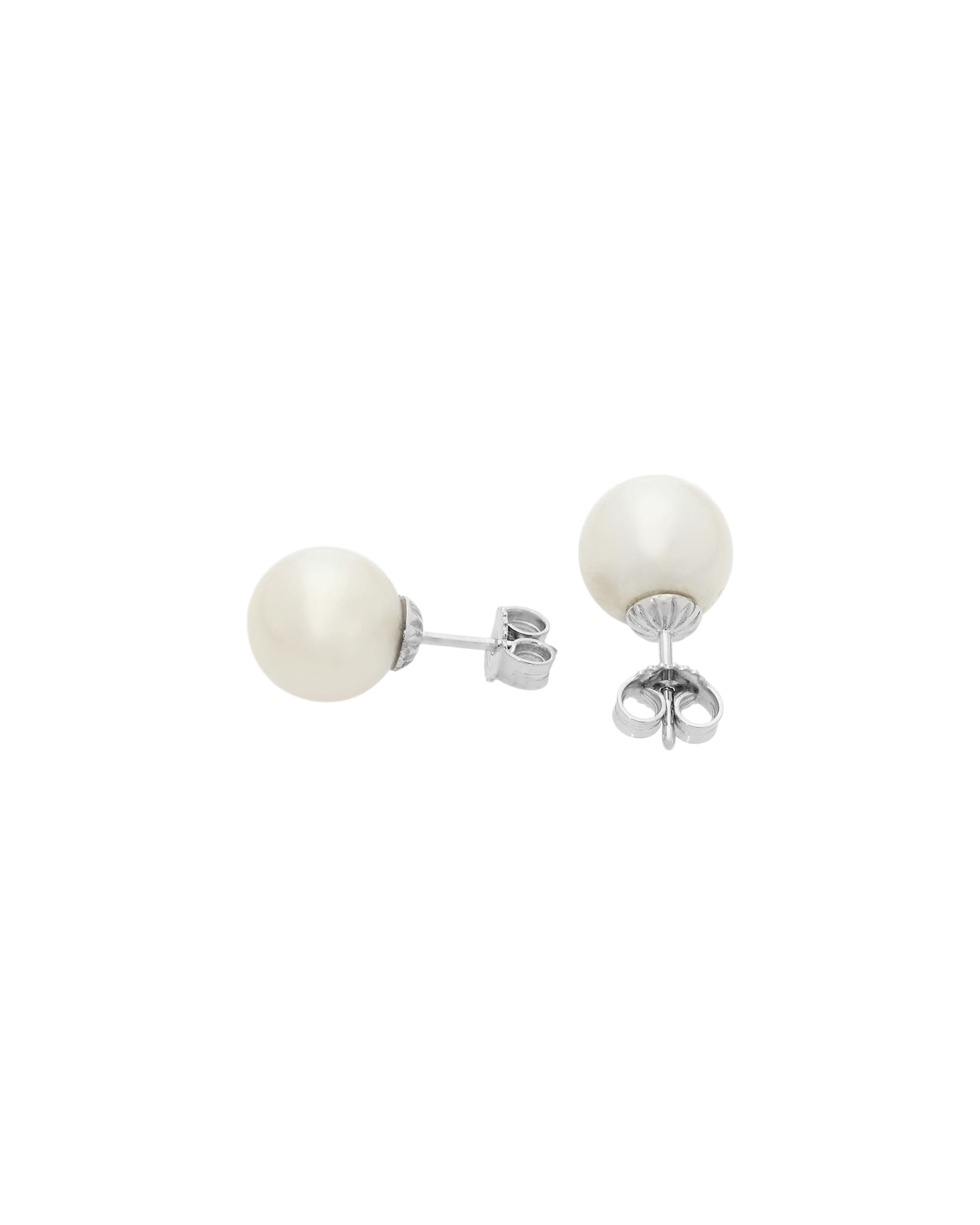 Orecchini in oro bianco con perle 9 mm-2