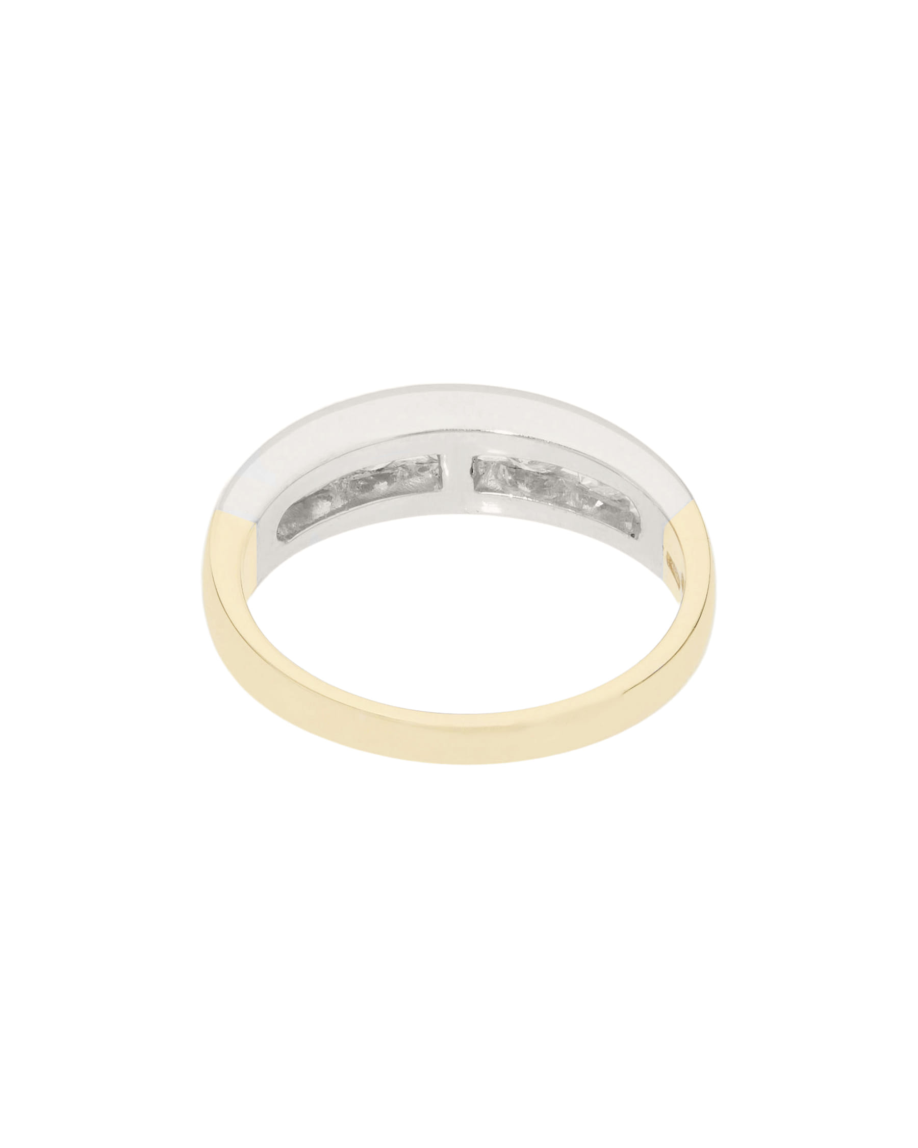 Anello veretta in oro giallo e bianco con diamanti 0,70 ct-3